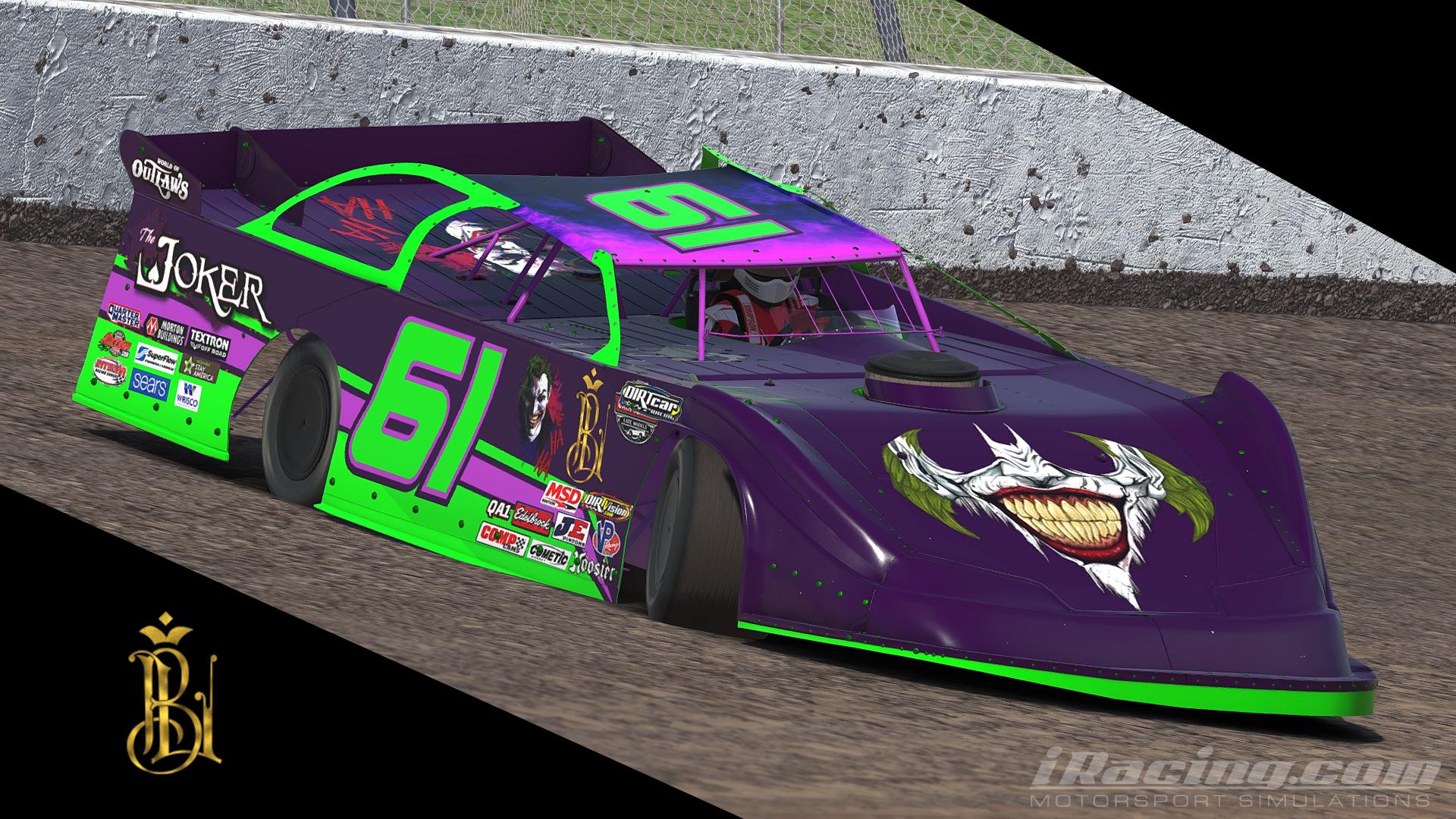 Dirt Late Model The joker by Brandon Leimkuhler Trading Paints