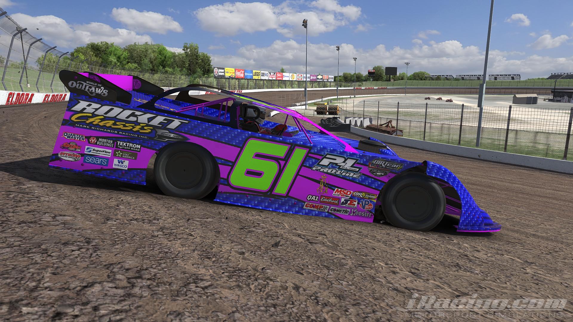 Dirt Late Model Rocket Chassis Blue Carbon Fiber 3 by Brandon
