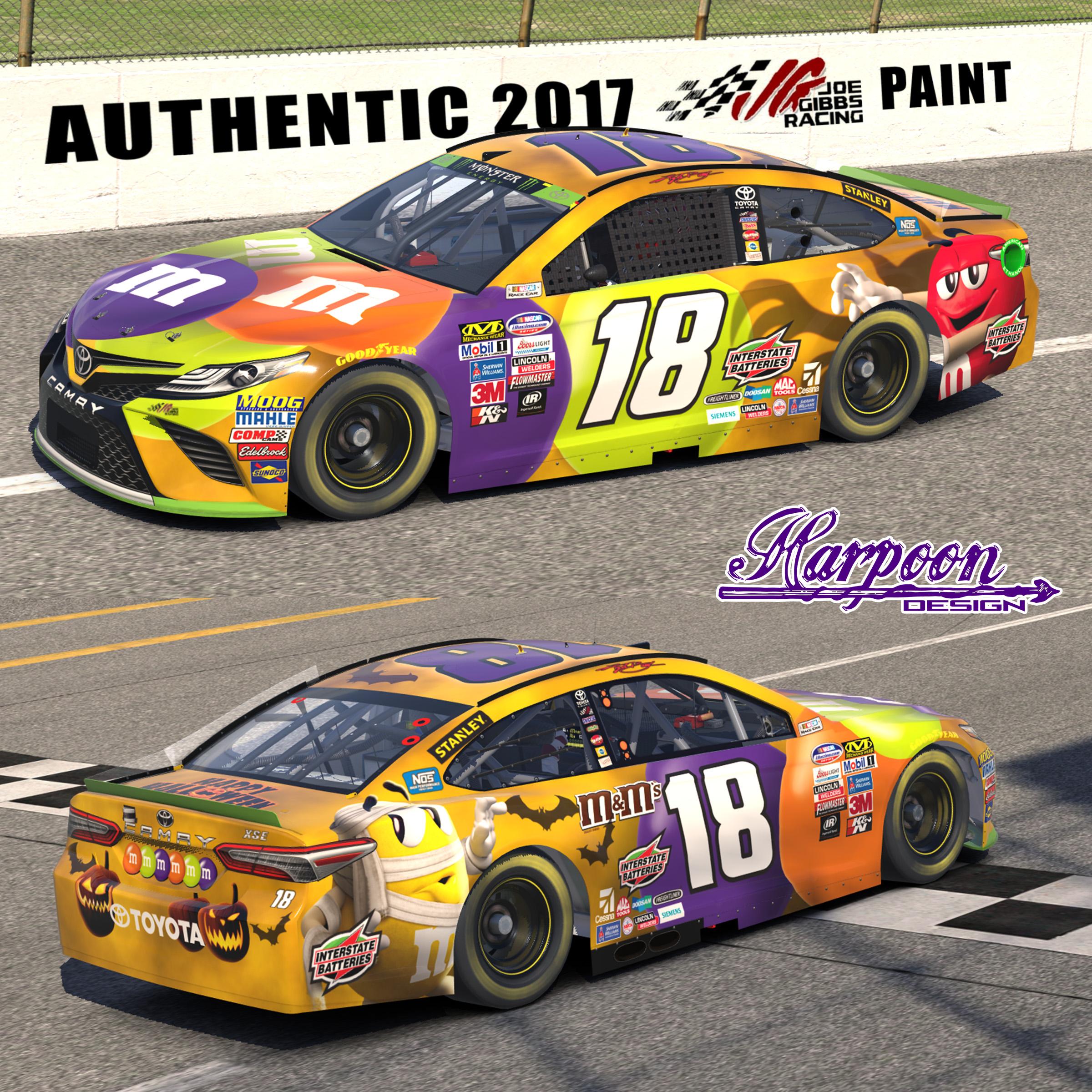 Preview of 2017 JGR Authentic Kyle Busch M&M Halloween Camry by Brantley Roden