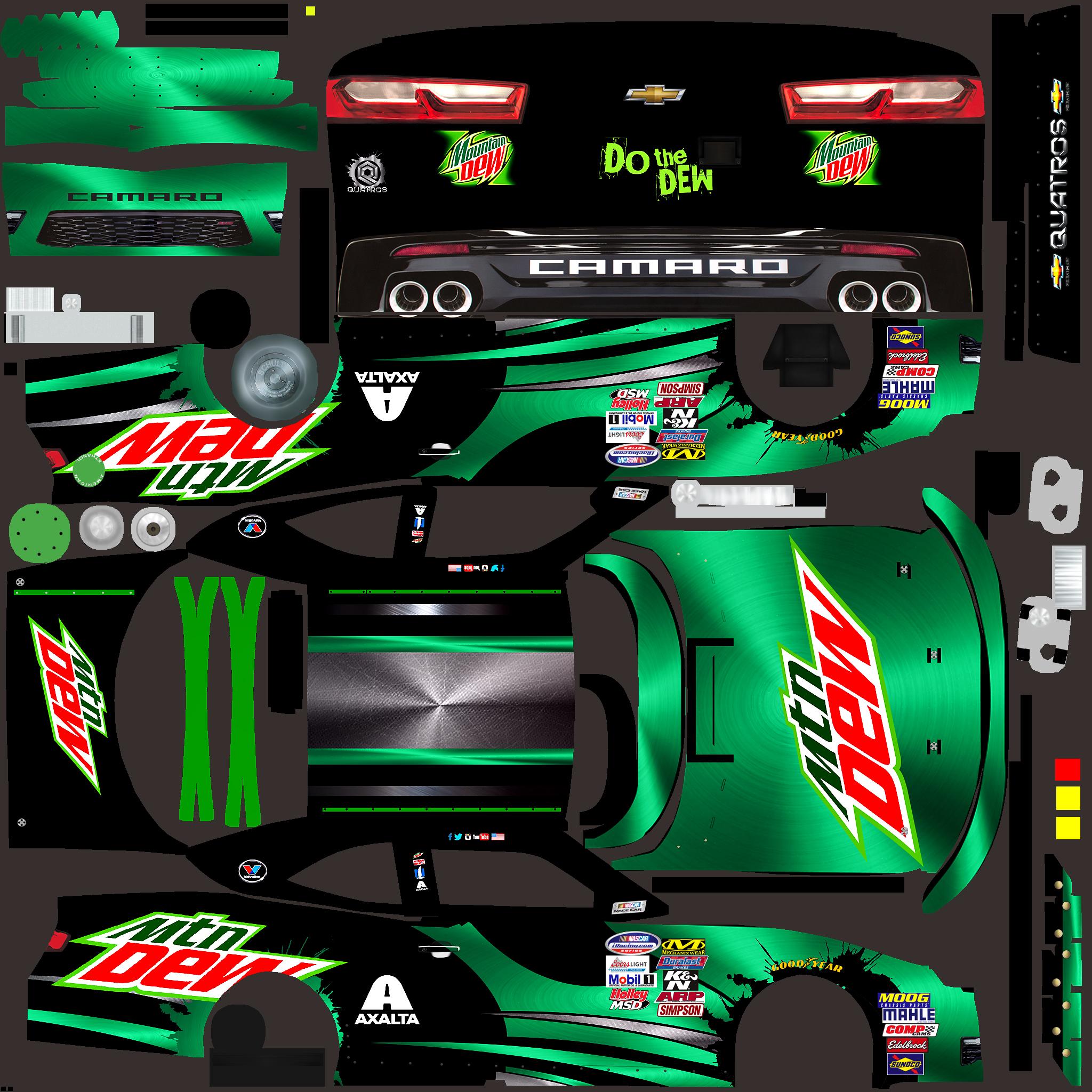 Mountain Dew Xfinity Chevy Camaro (Green Graphix) Concept Custom Scheme