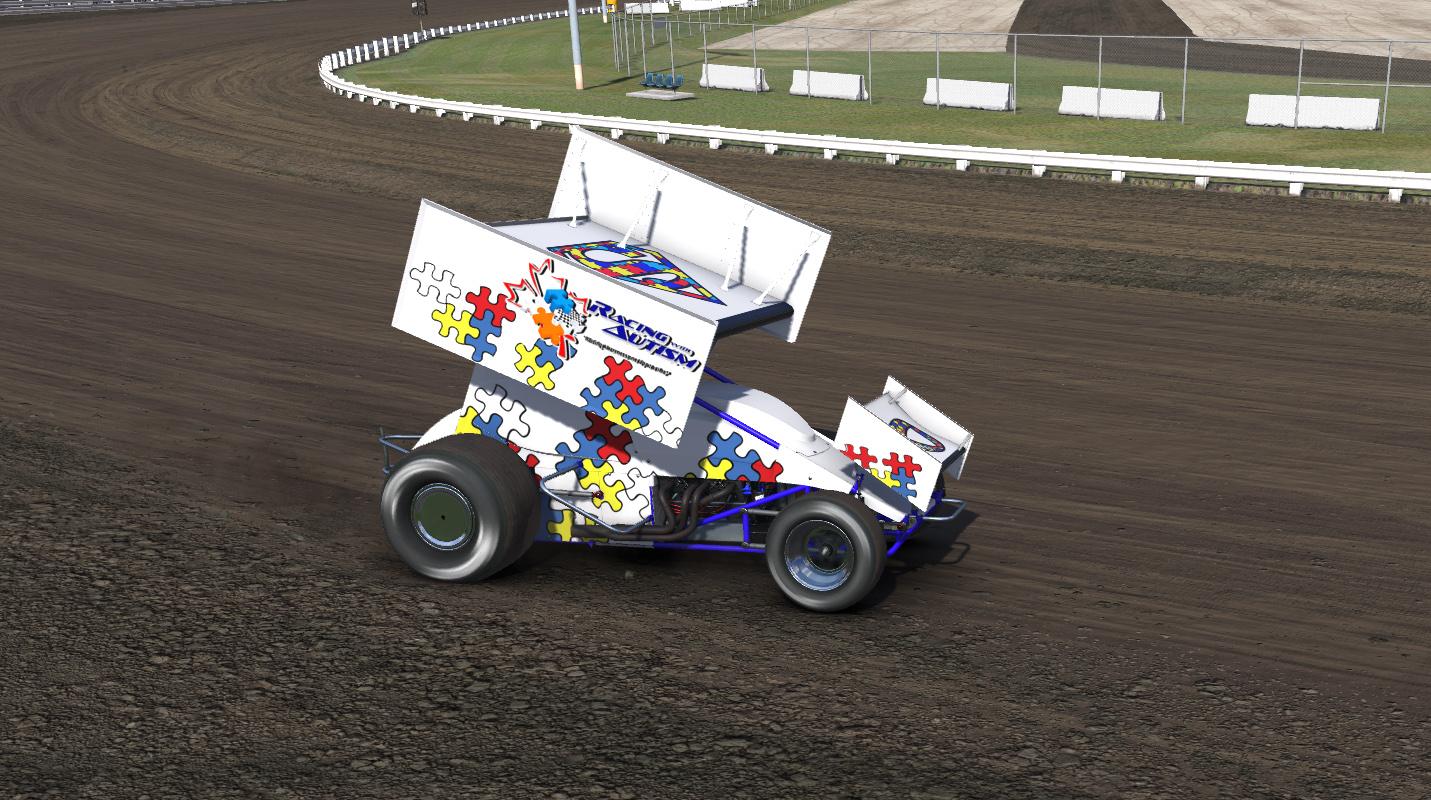 Autism awareness Sprint car by Patrick Eastham Trading Paints