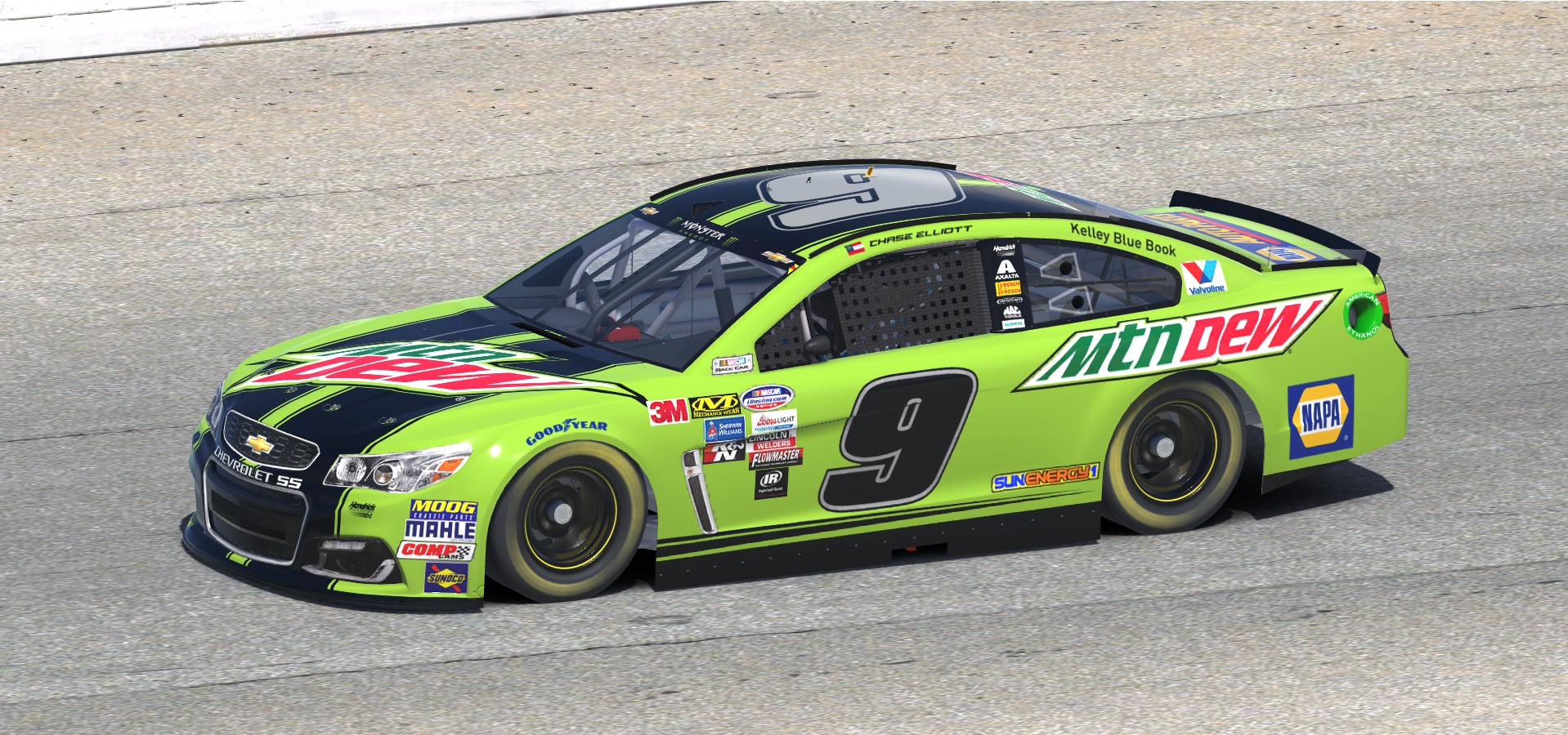 2018 Chase Elliott Mountain Dew Chevy by Doug DeNise - Trading Paints.