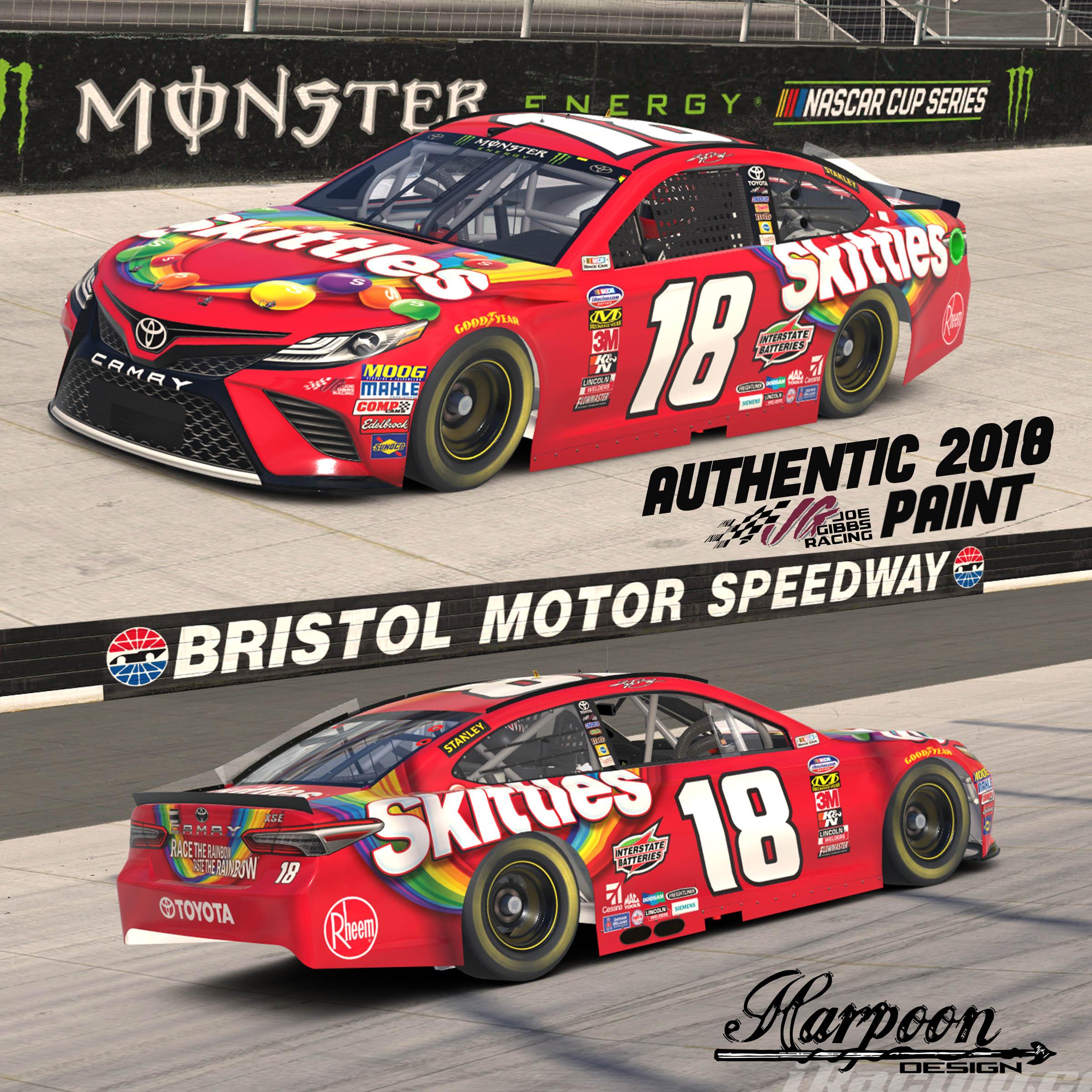 Preview of 2018 JGR Authentic Kyle Busch Skittles Camry by Brantley Roden