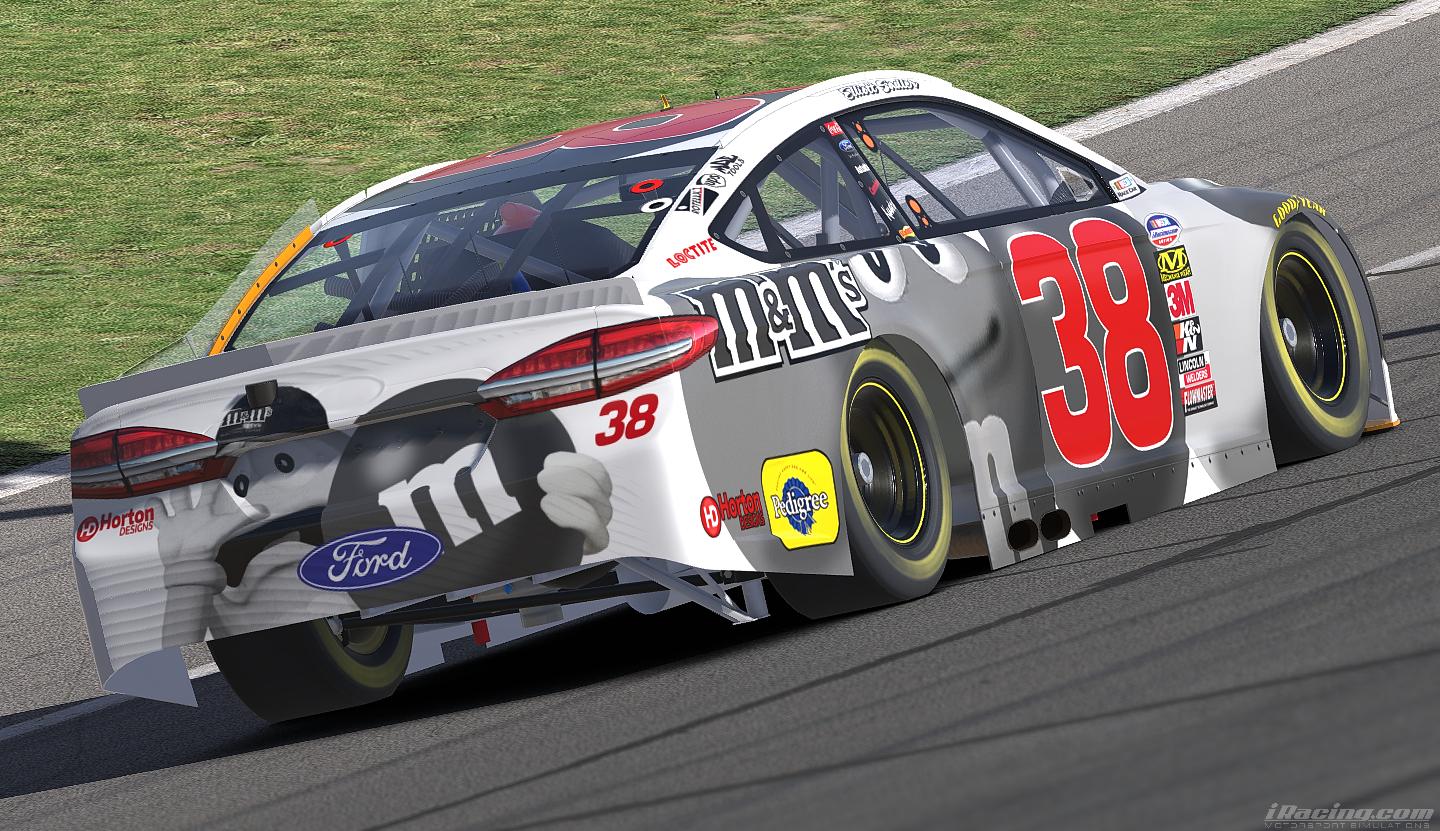 Elliott Sadler M&Ms Black and White Throwback Fusion by Ben Horton - Trading Paints