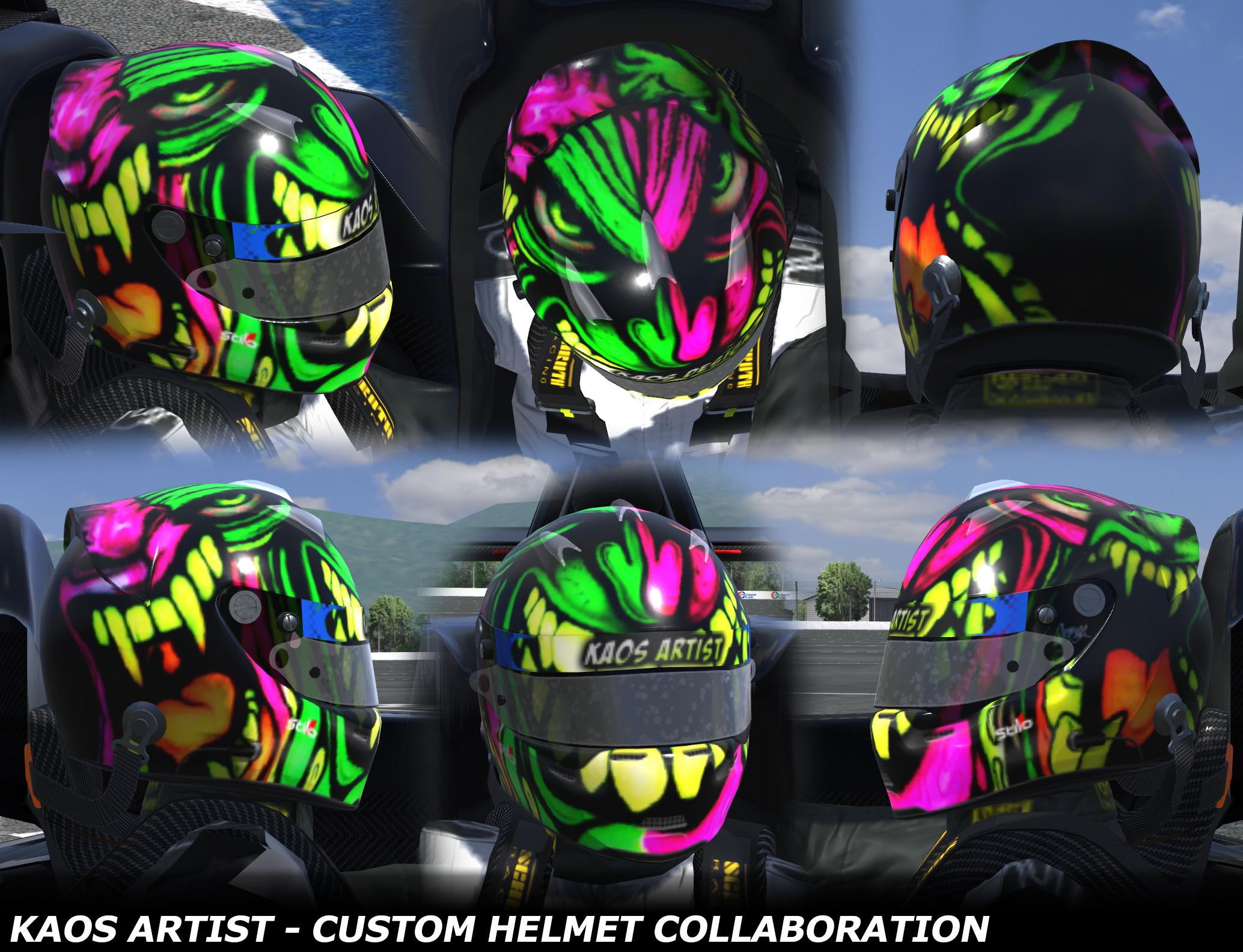 KAOS Artist collaboration helmet by Simmons Trading Paints