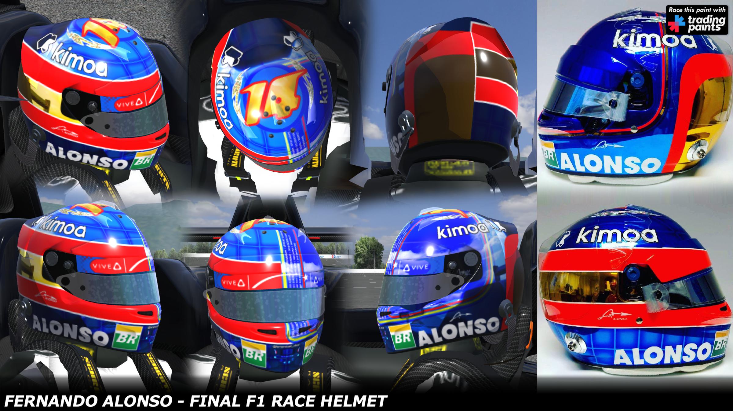 Preview of Fernando Alonso Final Race Helmet - Abu Dhabi 2018 - CHROME by George Simmons