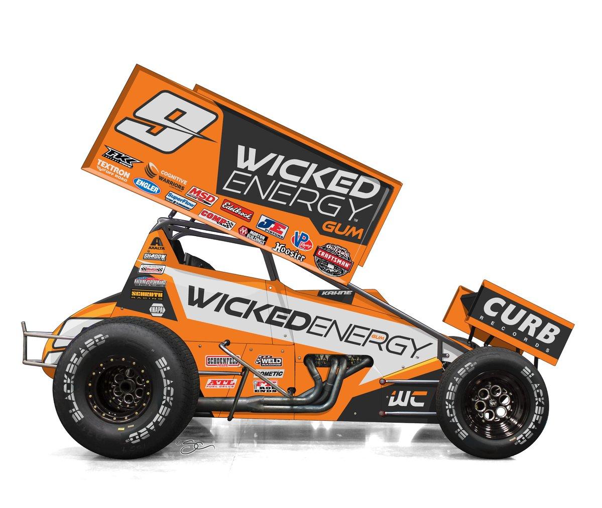 Preview of Kasey Kahne #9 Wicked Energy Gum 2019 World of Outlaws by Ryan Broderick