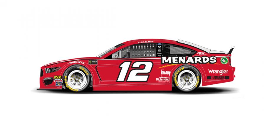 Ryan Blaney #12 Wrangler/Menards 2019 Monster Energy NASCAR Cup Series by  Ryan Broderick - Trading Paints