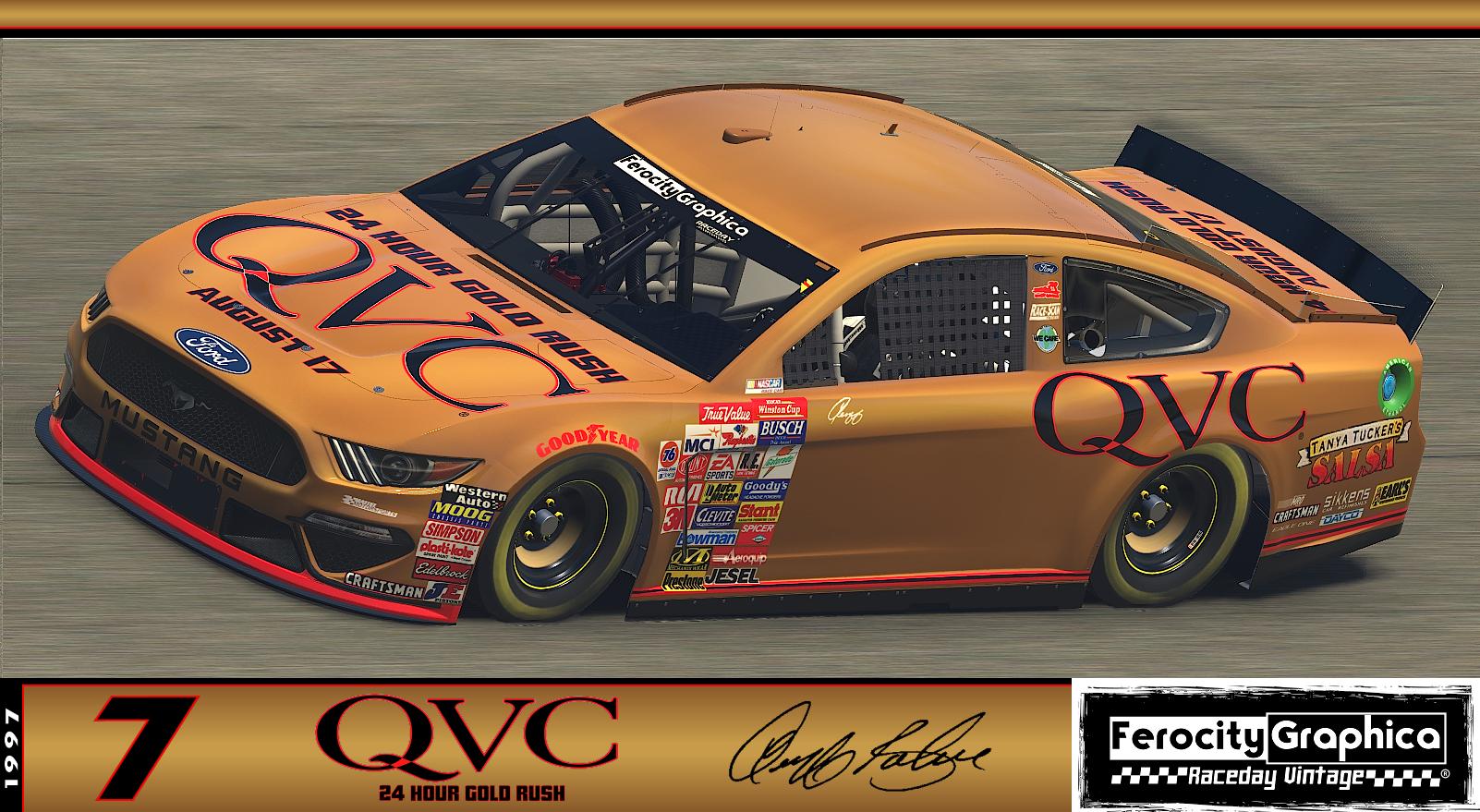 1997 7 Geoff Bodine QVC Gold Rush Ford Winston Cup (NO Numbers) by