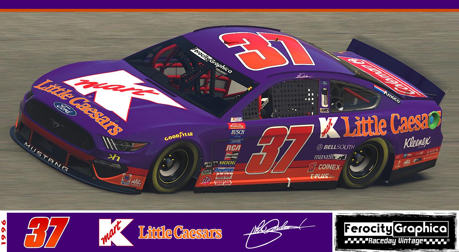 1996 37 John Andretti Kmart Little Caesars Ford Winston Cup By Scott Mitton Trading Paints