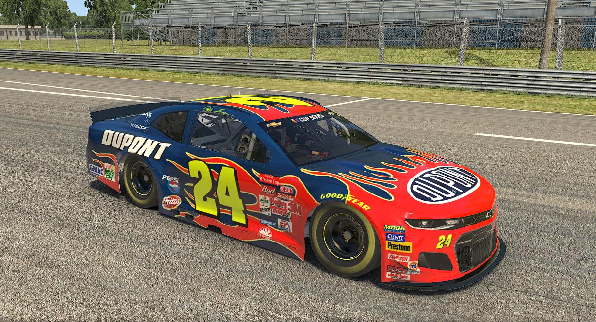 2001 Hendrick Motorsports 24 DuPont NASCAR throwback flames livery by