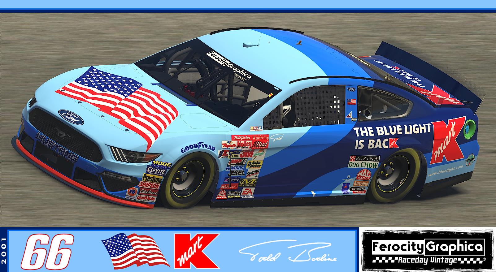 2001 66 Todd Bodine Kmart Blue Light Special USA Ford Winston Cup (NO