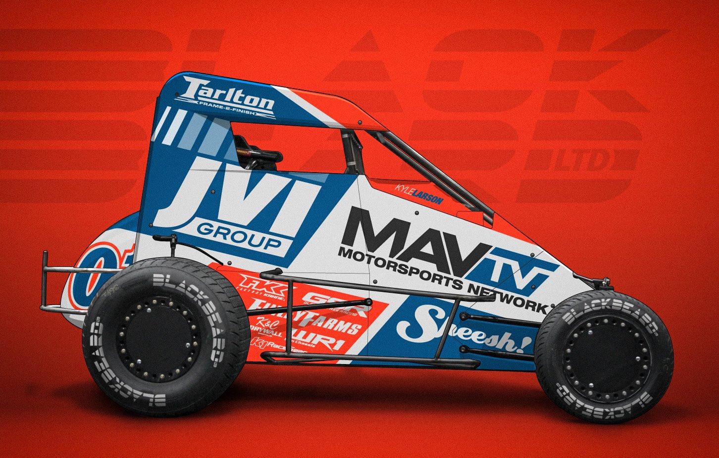 2021 Kyle Larson Chili Bowl Midget With # by Koleton Anderson - Trading