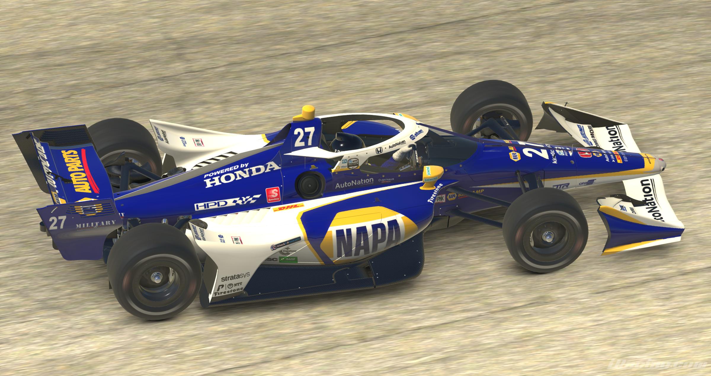 Alexander Rossi NAPA Auto Parts NASCARinspired IR18 (blank) by Patrick Smith12 Trading Paints