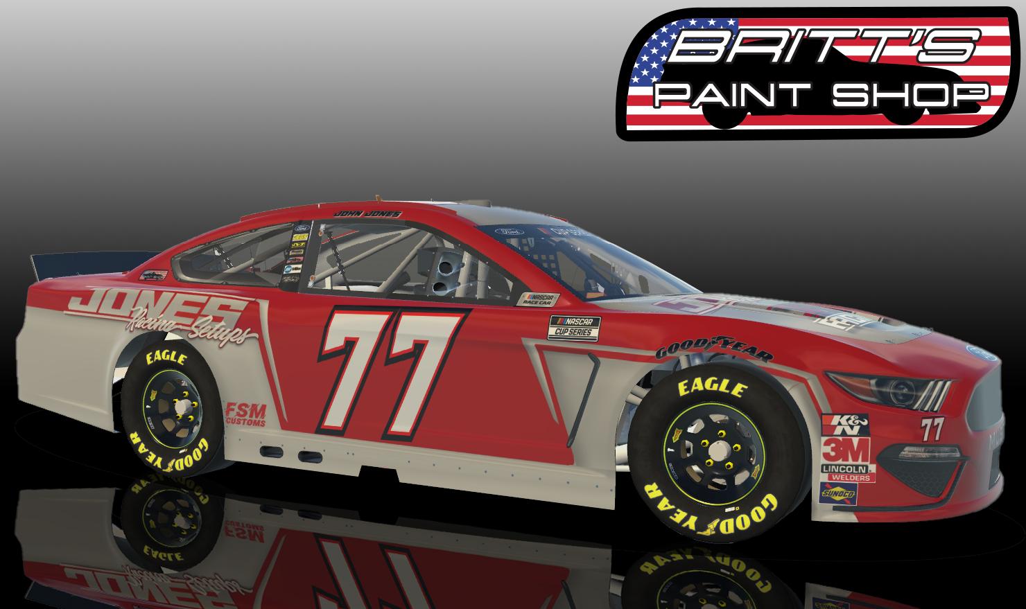 Jones Racing Setups Ford Mustang Cup Car by Jack Britt Trading Paints