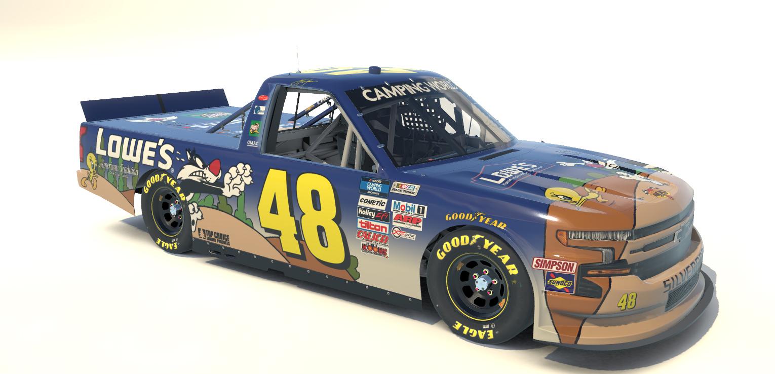 Preview of Jimmie Johnson Lowes 2002 Looney Tunes Rematch Sylvester and Tweety Silverado Custom Number by Steve J Cass