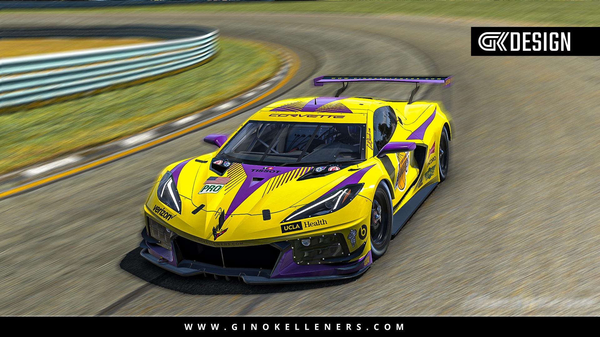 LA Lakers Livery Chevrolet Corvette C8.R GTE by Gino Kelleners