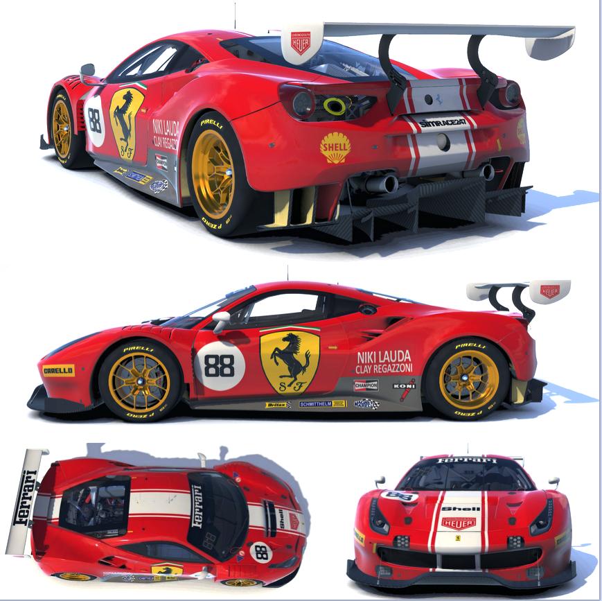 Preview of Ferrari GT3 Retro Livery by Paul V. free Ferrari iRacing liveries trading paints