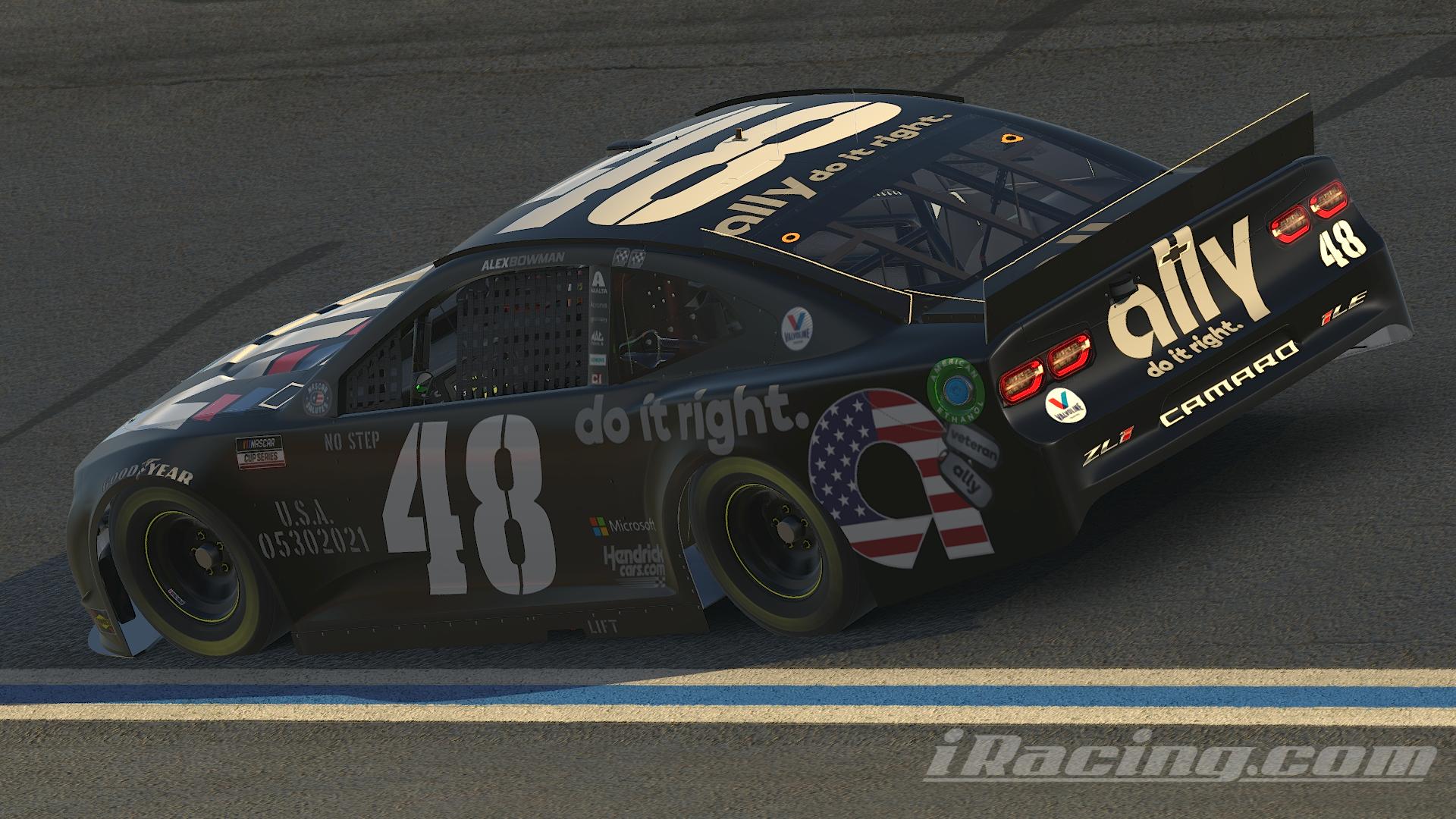 Preview of Alex Bowman 2021 ally Memorial Day Chevrolet Camaro ZL1 1LE by Nicholas Doucette