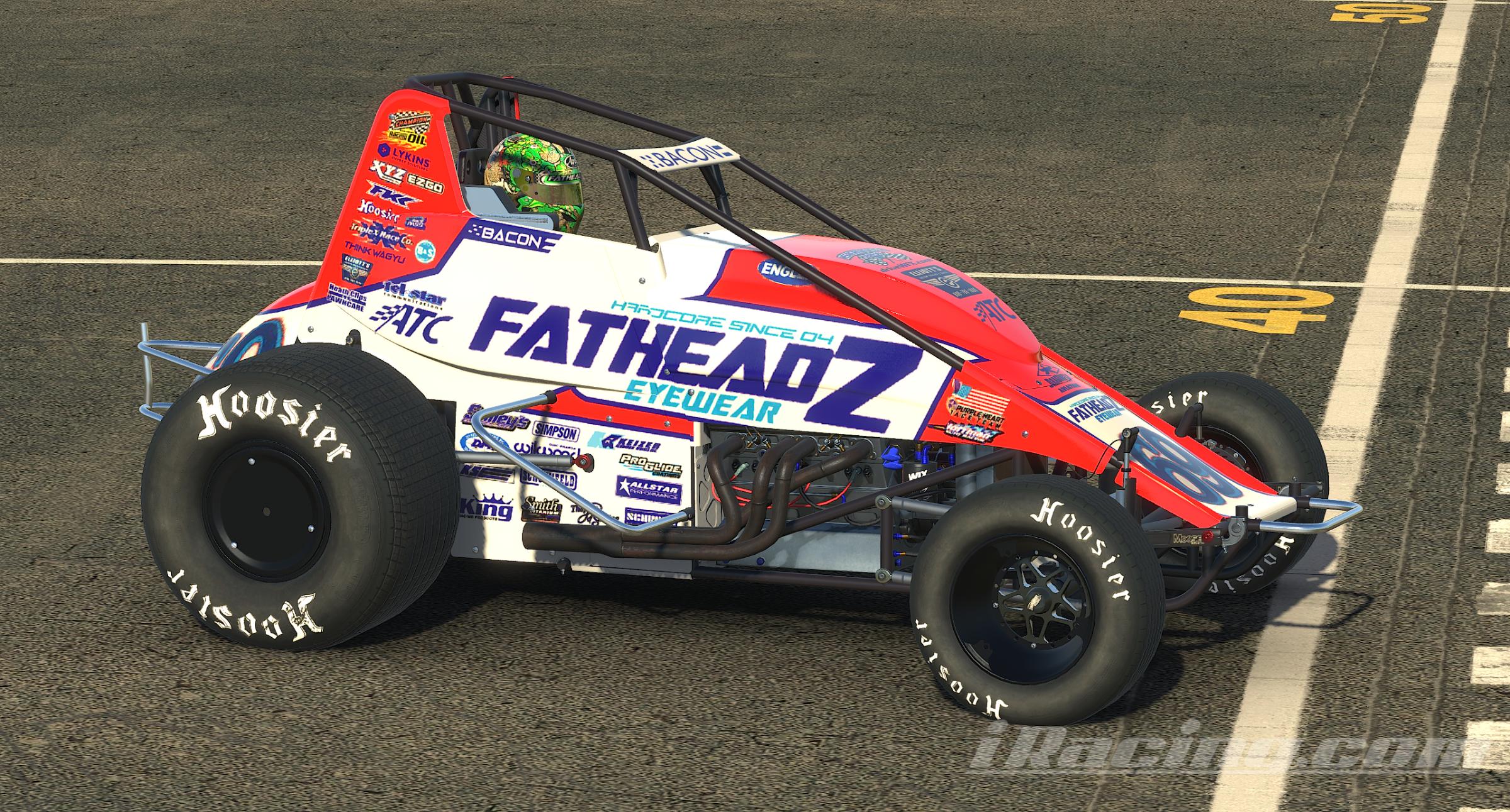 Brady Bacon 2021 USAC Fatheadz Eyewear Hoffman Racing W/number by Jake Boyer Trading Paints