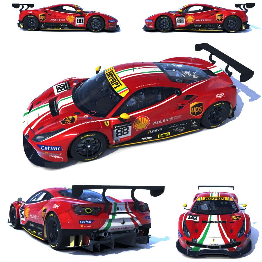 Preview of 2021 Le Mans AF Corse Ferrari 488 Real Red by Paul V.
