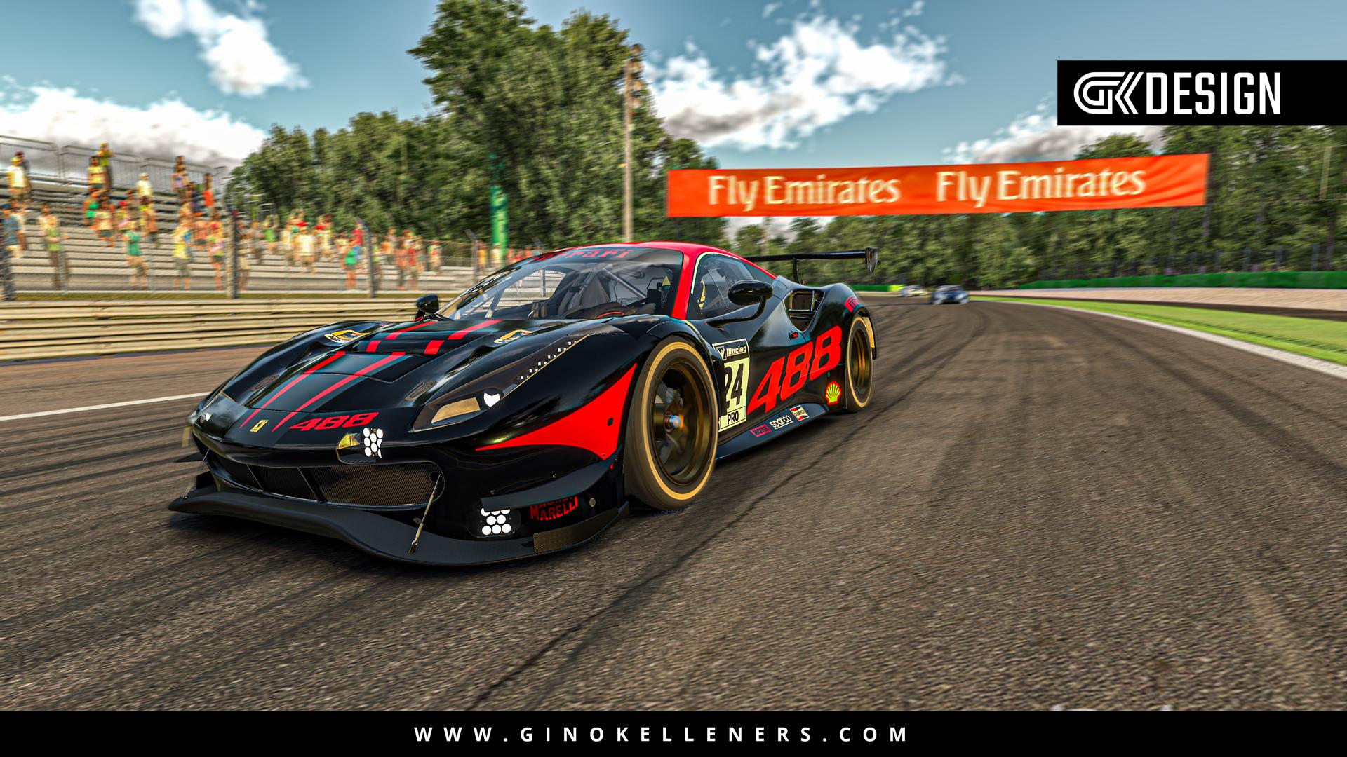Preview of Black & Red Livery - Ferrari 488 GT3 Evo by Gino Kelleners