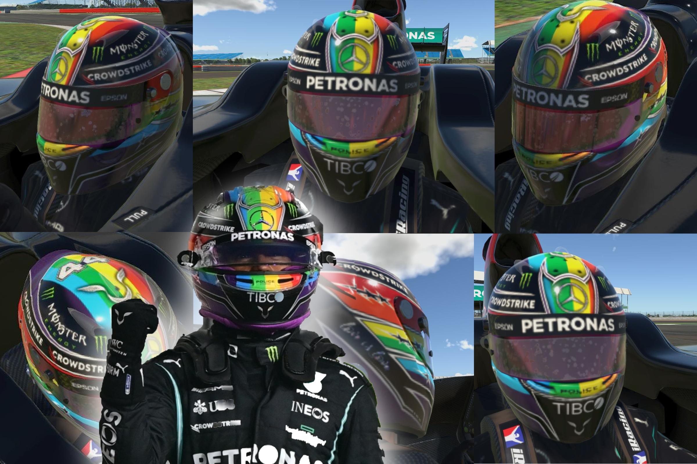 Preview of Lewis Hamilton PRIDE - Love Is Love - 44 Mercedes Petronas Helmet by Jacob W C.