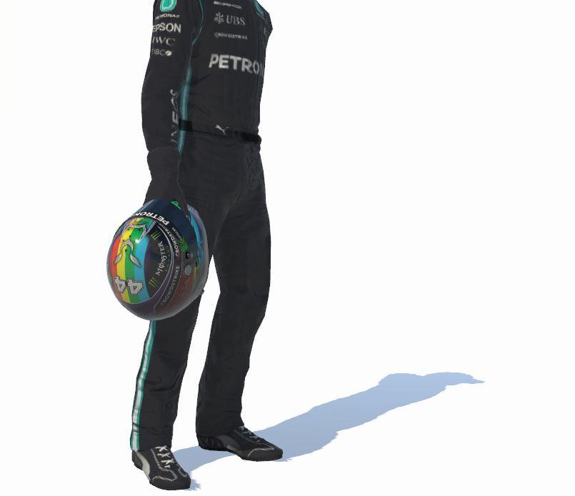 Preview of Lewis Hamilton PRIDE - Love Is Love - 44 Mercedes Petronas Helmet by Jacob W C.
