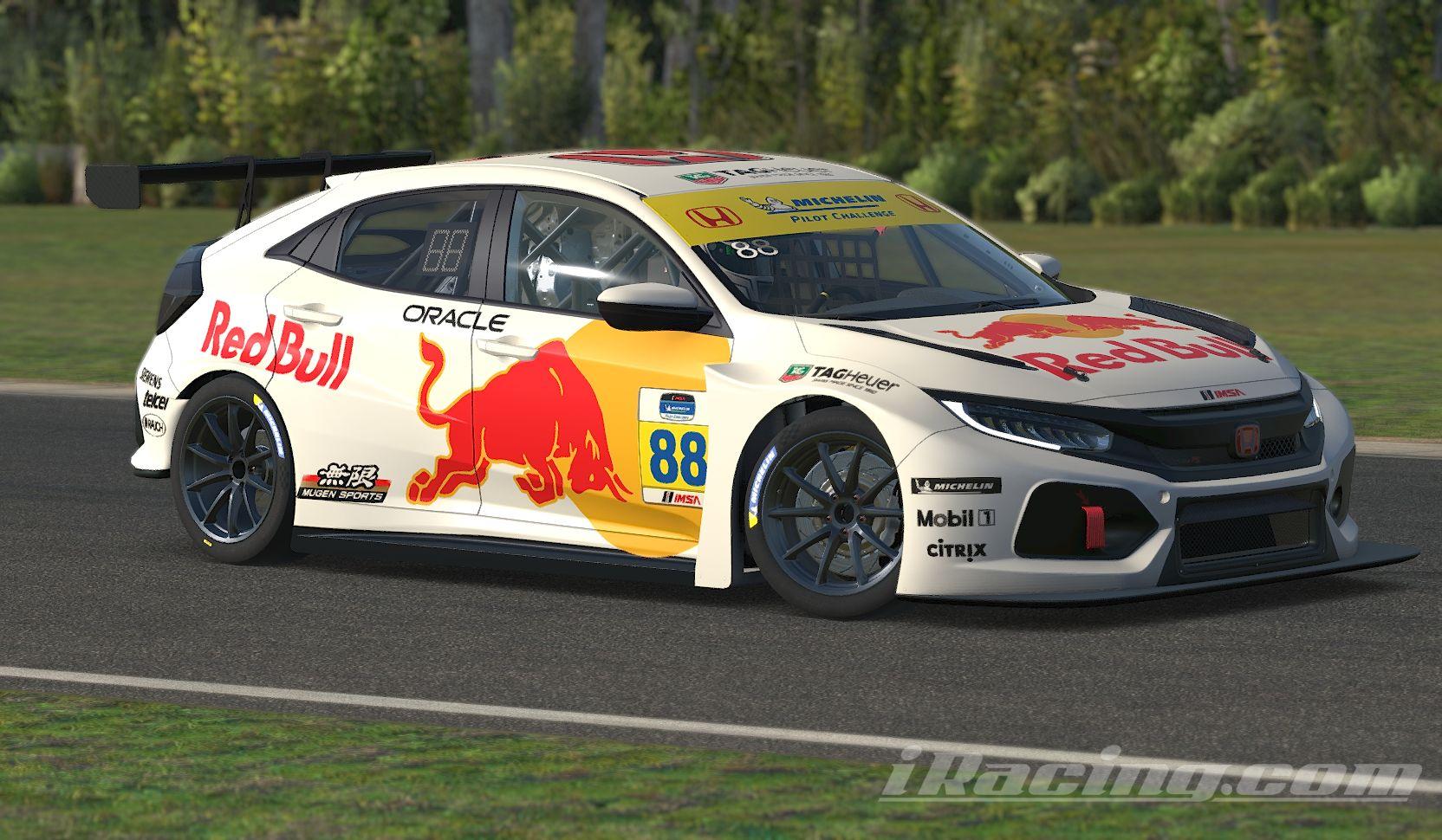 White Red Bull Honda Civic Type R by Stephane Parent - Trading Paints