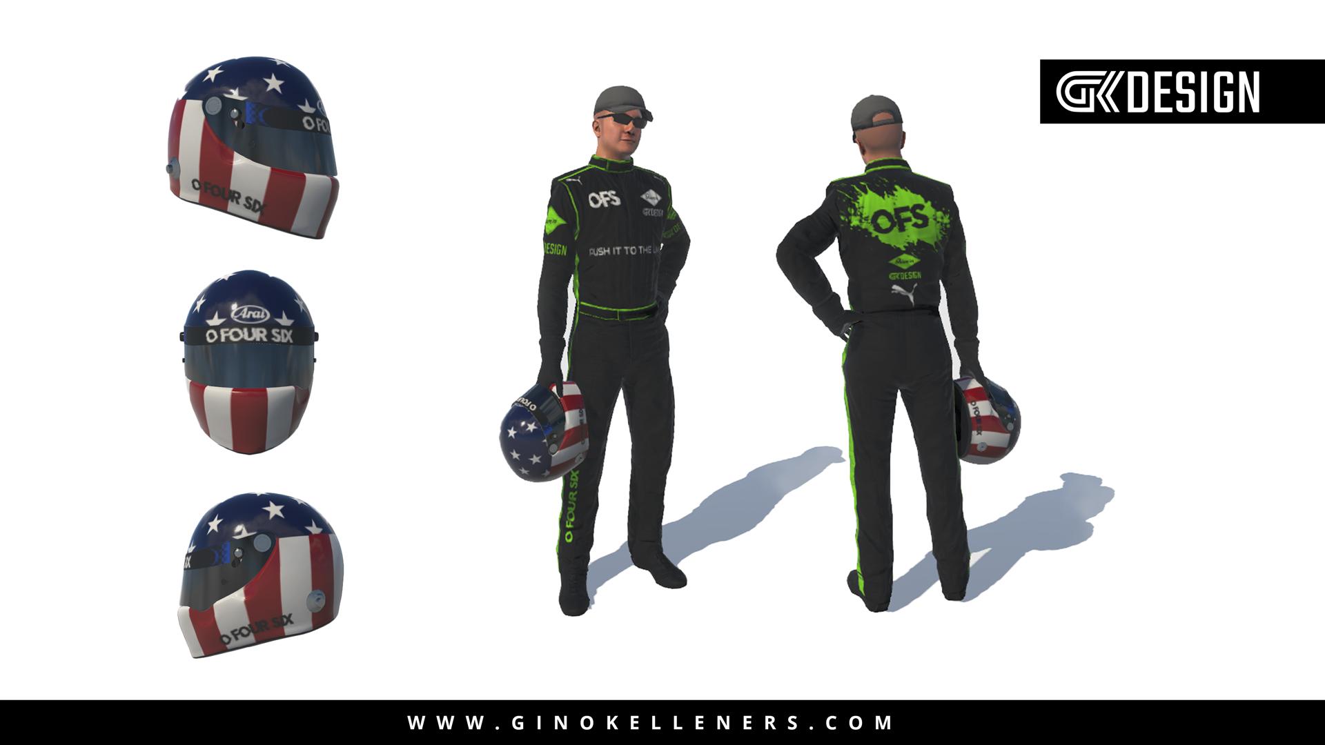 Preview of O Four Six Racing - USA Helmet Design by Gino Kelleners