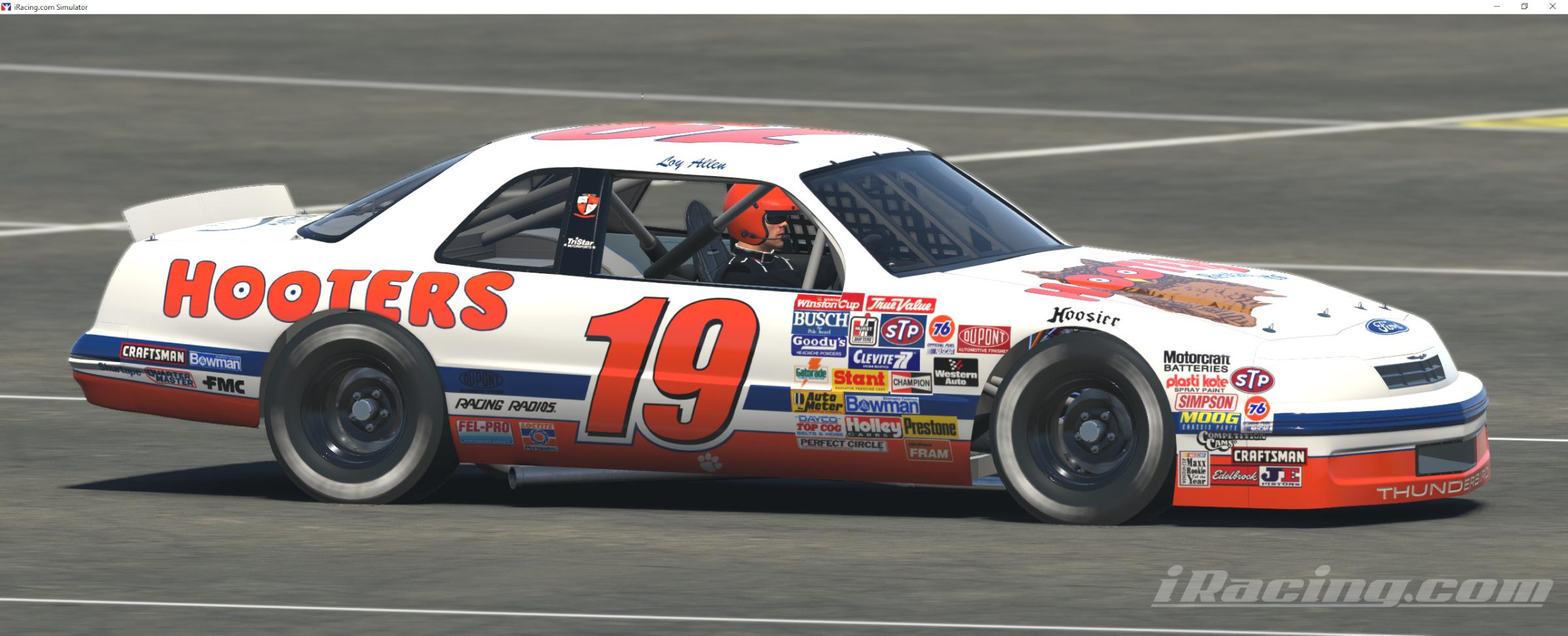 1994 #19 Loy Allen, Jr. Hooters Ford (Orange Numbers) - Winston Cup by