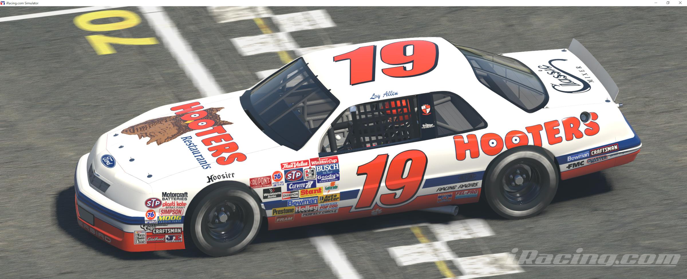 1994 #19 Loy Allen, Jr. Hooters Ford (Orange Numbers) - Winston Cup by