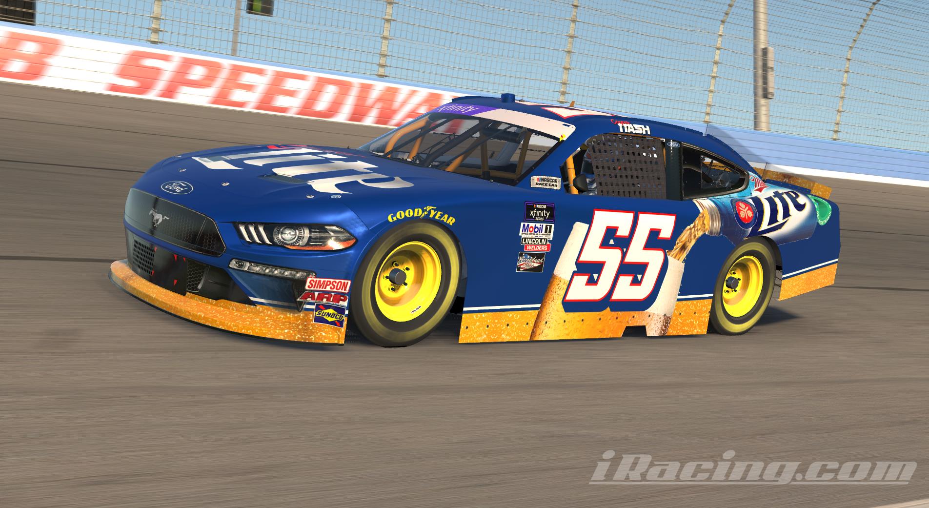 Cooper Nash 2022 Miller Lite Xfinity Ford Mustang by Jason Furqueron