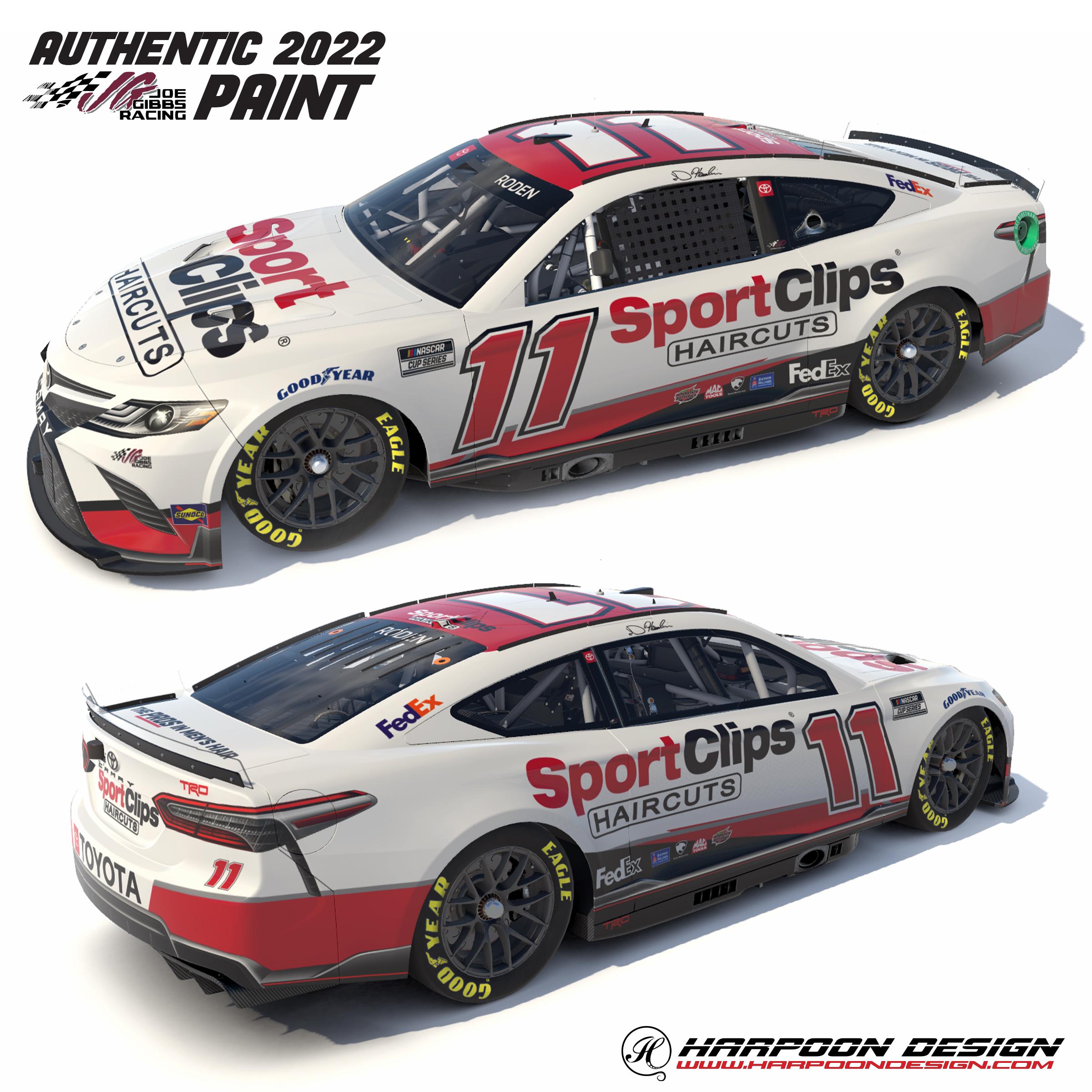 2022 Denny Hamlin Sport Clips Camry by Brantley Roden Trading Paints
