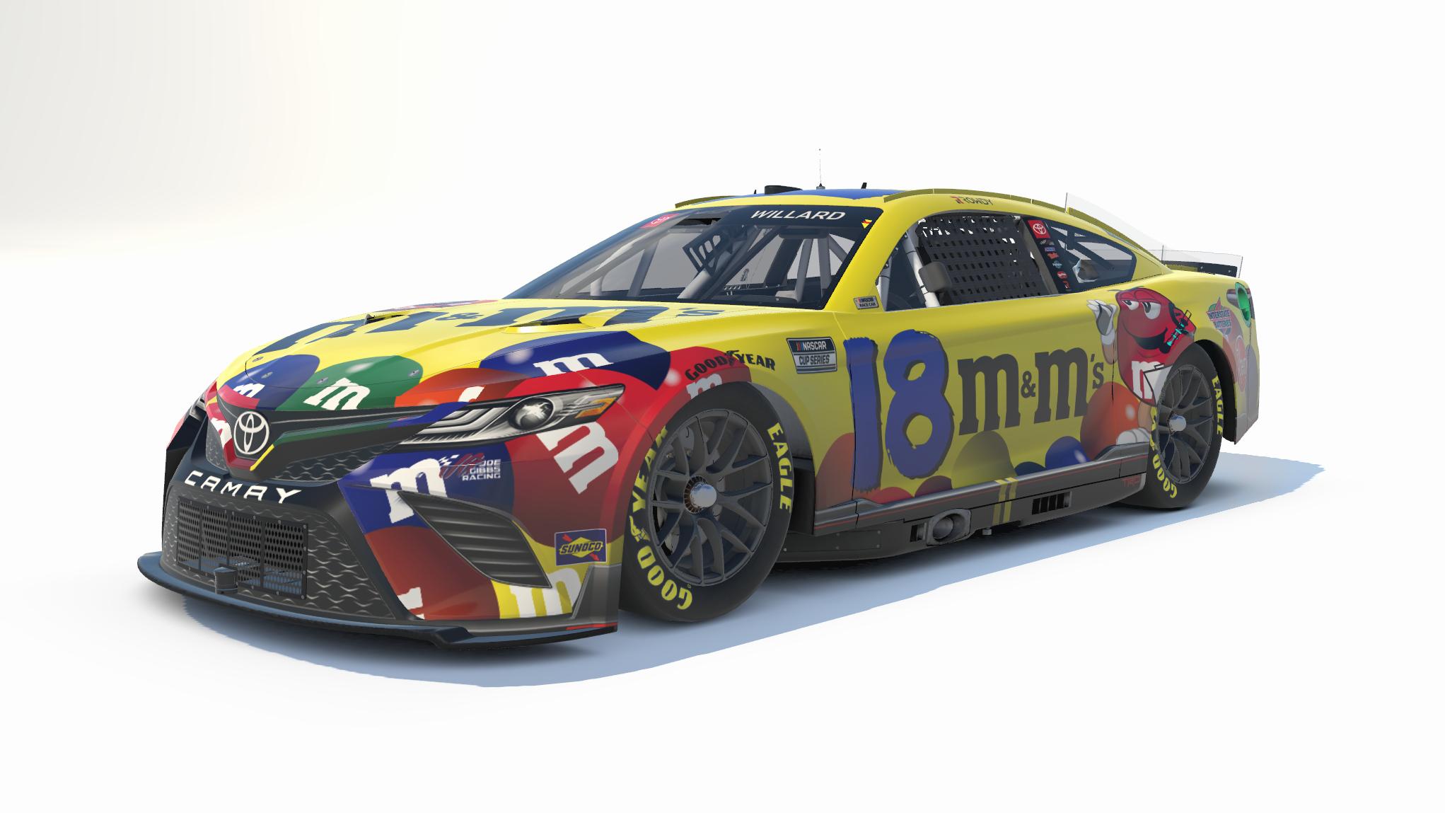 Kyle Busch 18 2022 M&M 2000 Throwback (fictional) by Jody Willard