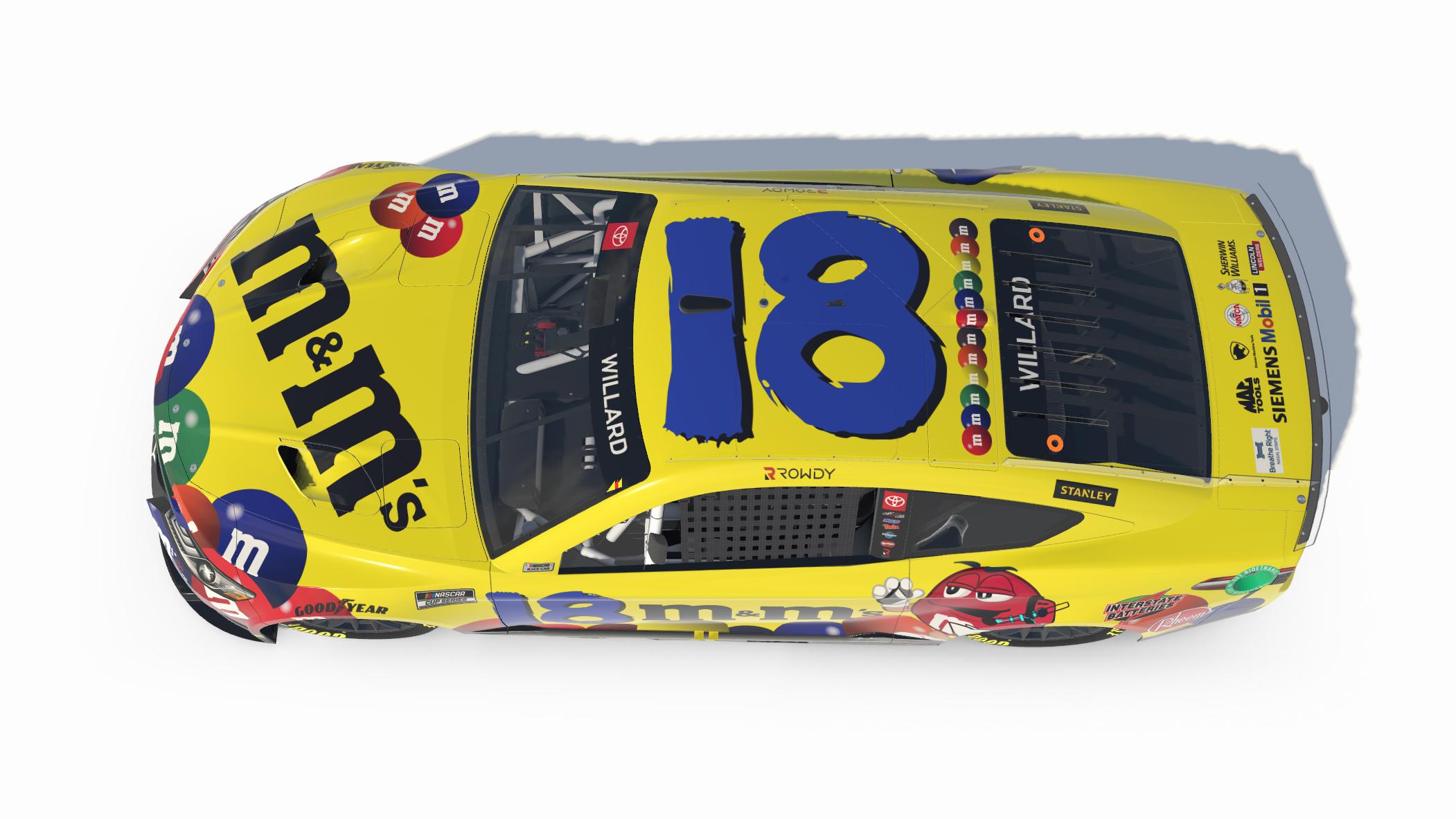 Kyle Busch 18 2022 M&M 2000 Throwback (fictional) by Jody Willard