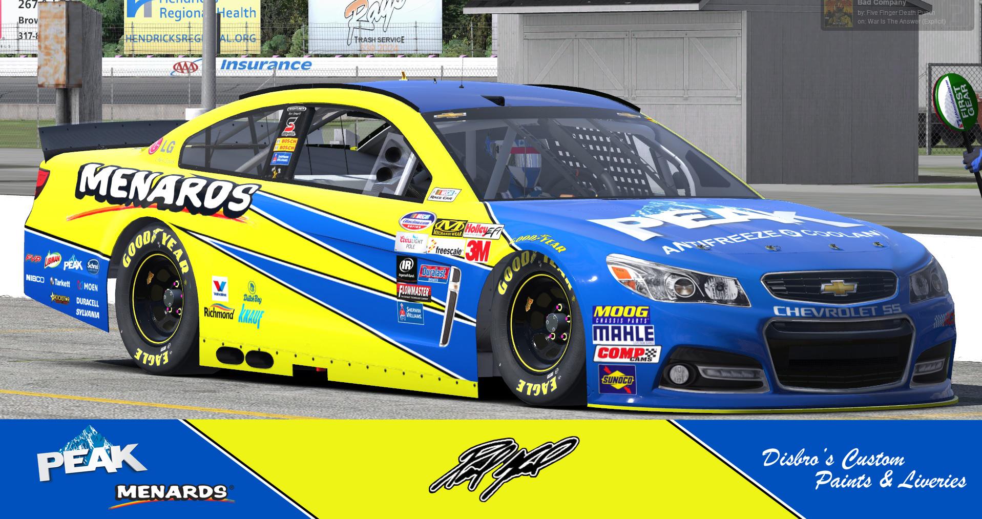 Paul Menard 2016 Peak / Menards by Sean Disbro2 Trading Paints