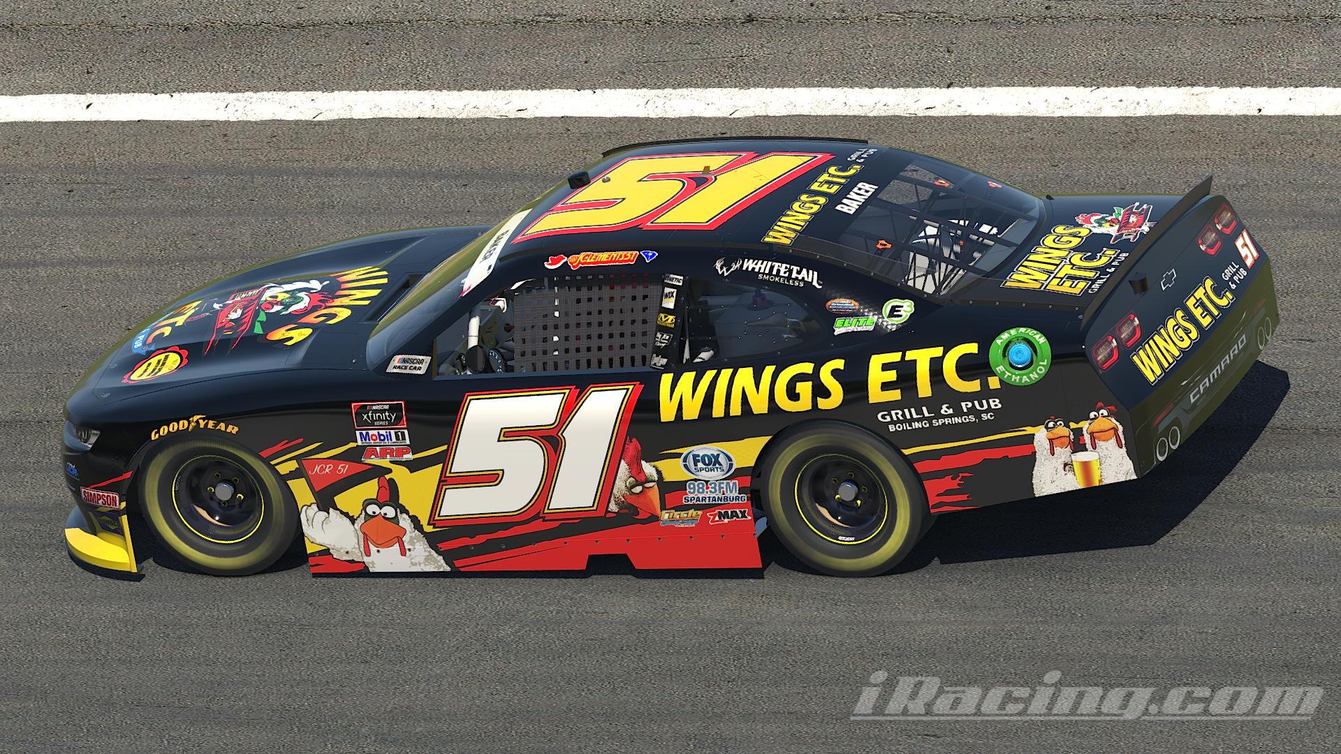 2021 Jeremy Clements Wings Etc. Grill and Pub Xfinity Camaro by Philip