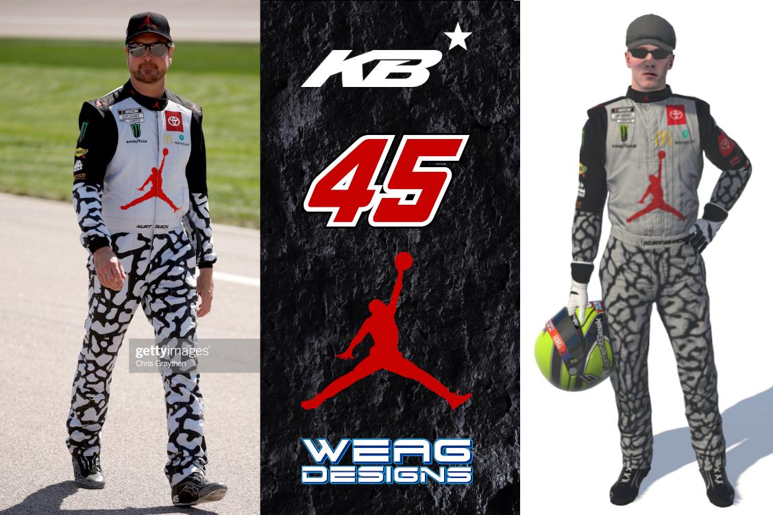Preview of Kurt Busch Jordan Brand Suit by Wes Gallo