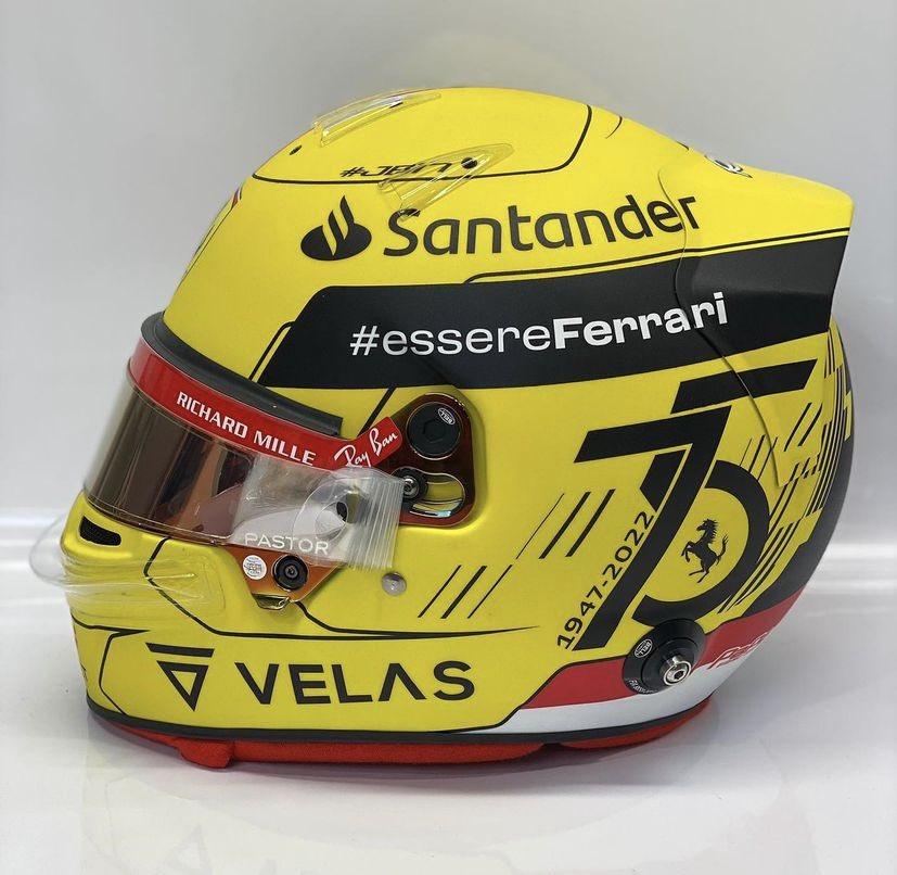 Preview of CHARLES LECLERC - MONZA 2022 SPECIAL HELMET - FERRARI 75TH ANNIVERSARY by Andrea Dalla Valle