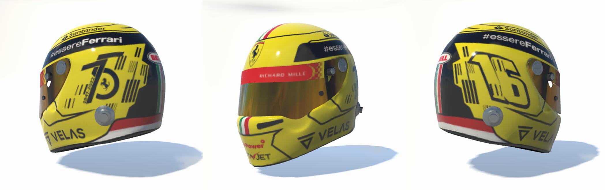 Preview of CHARLES LECLERC - MONZA 2022 SPECIAL HELMET - FERRARI 75TH ANNIVERSARY by Andrea Dalla Valle
