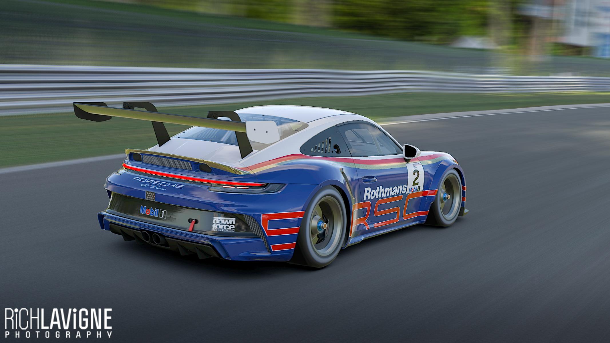 Rothmans 992 GT3 cup car by Richard Lavigne Trading Paints