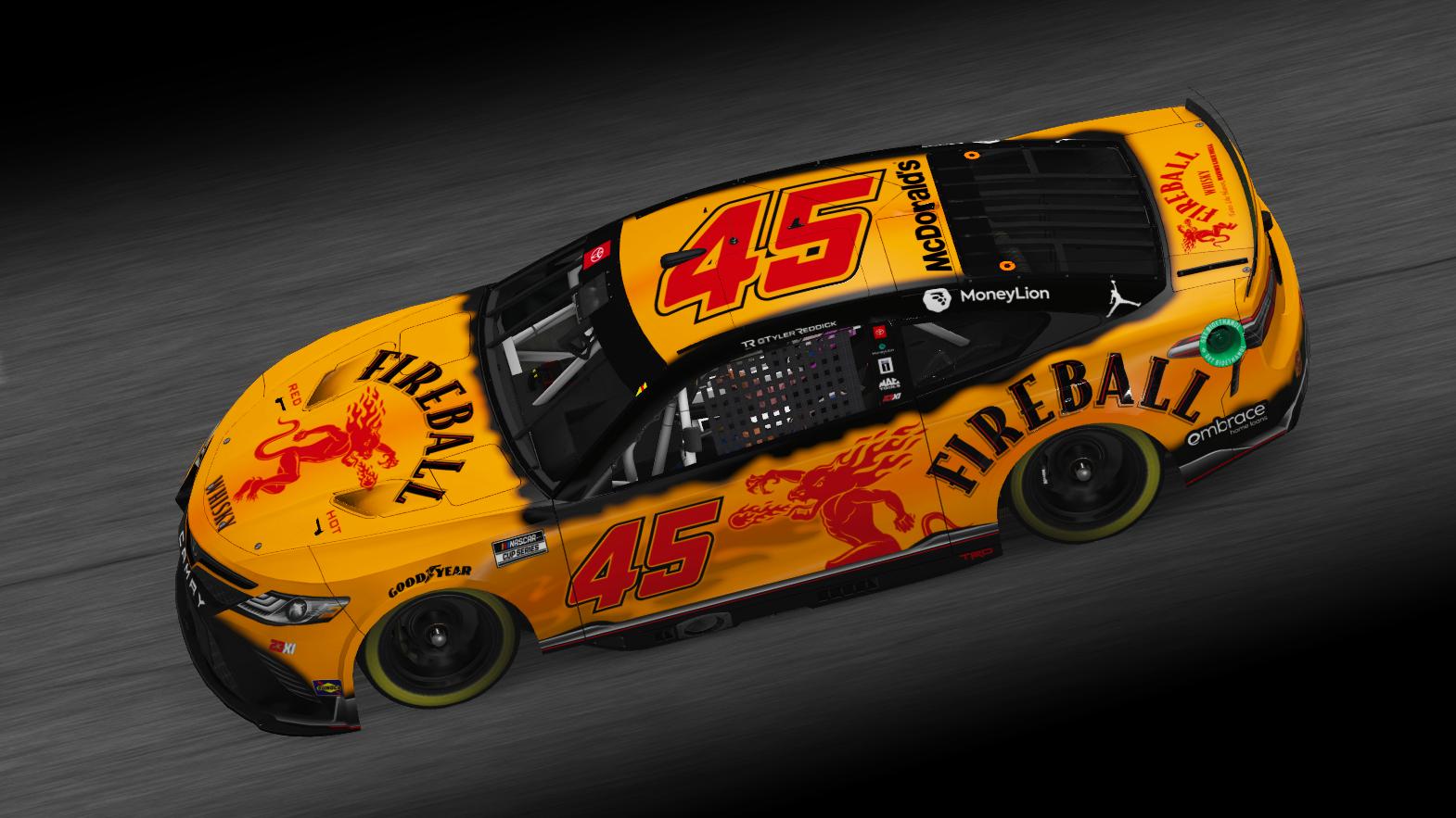 Tyler Reddick 2025 Fireball Whisky Concept by Evan Pienta Trading Paints