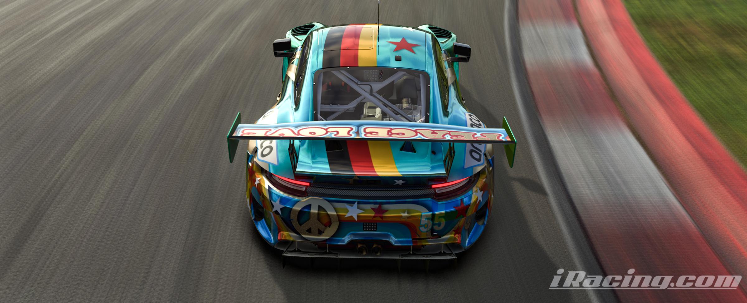 Preview of Seb Vettel Texas helmet tribute livery Porsche 911 GT3 R by Daniel Kranefuss