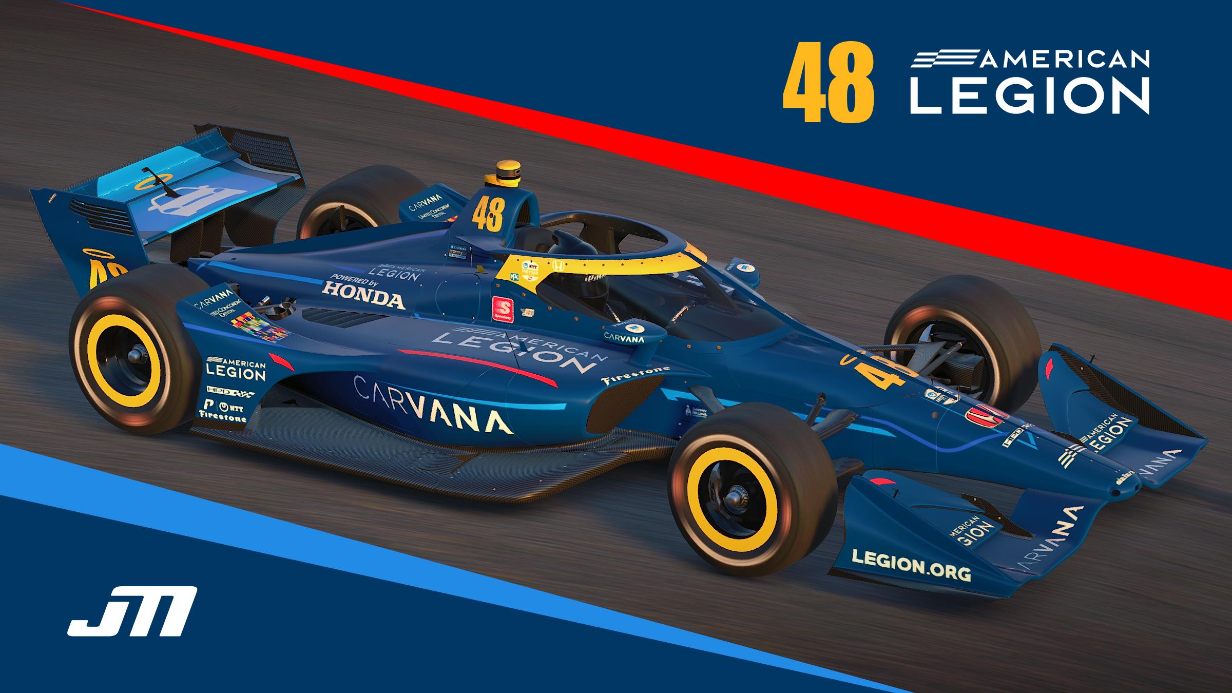 Preview of 2022 Jimmie Johnson #48 Carvana American Legion IndyCar with Custom Number by Jeff McKeand