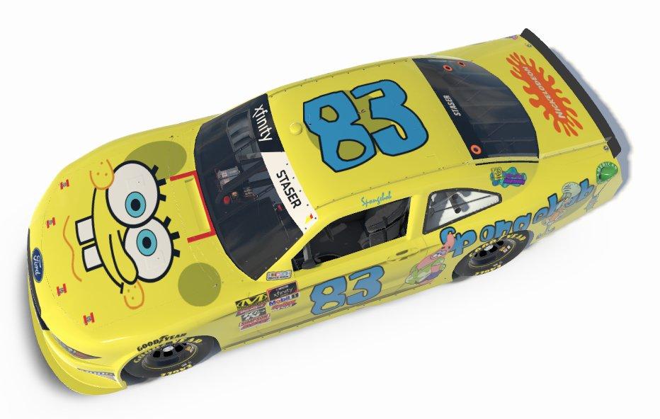 83 Spongebob Squarepants Themed Xfinity Ford Mustang by Steve Staser