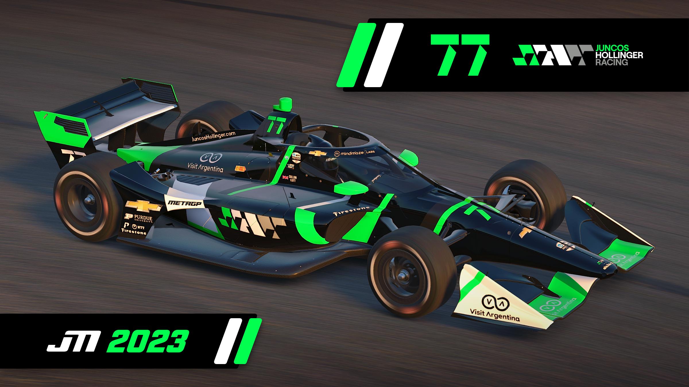 Preview of 2023 Callum Ilott #77 Juncos Hollinger Racing Dallara IR18 with Custom Number by Jeff McKeand