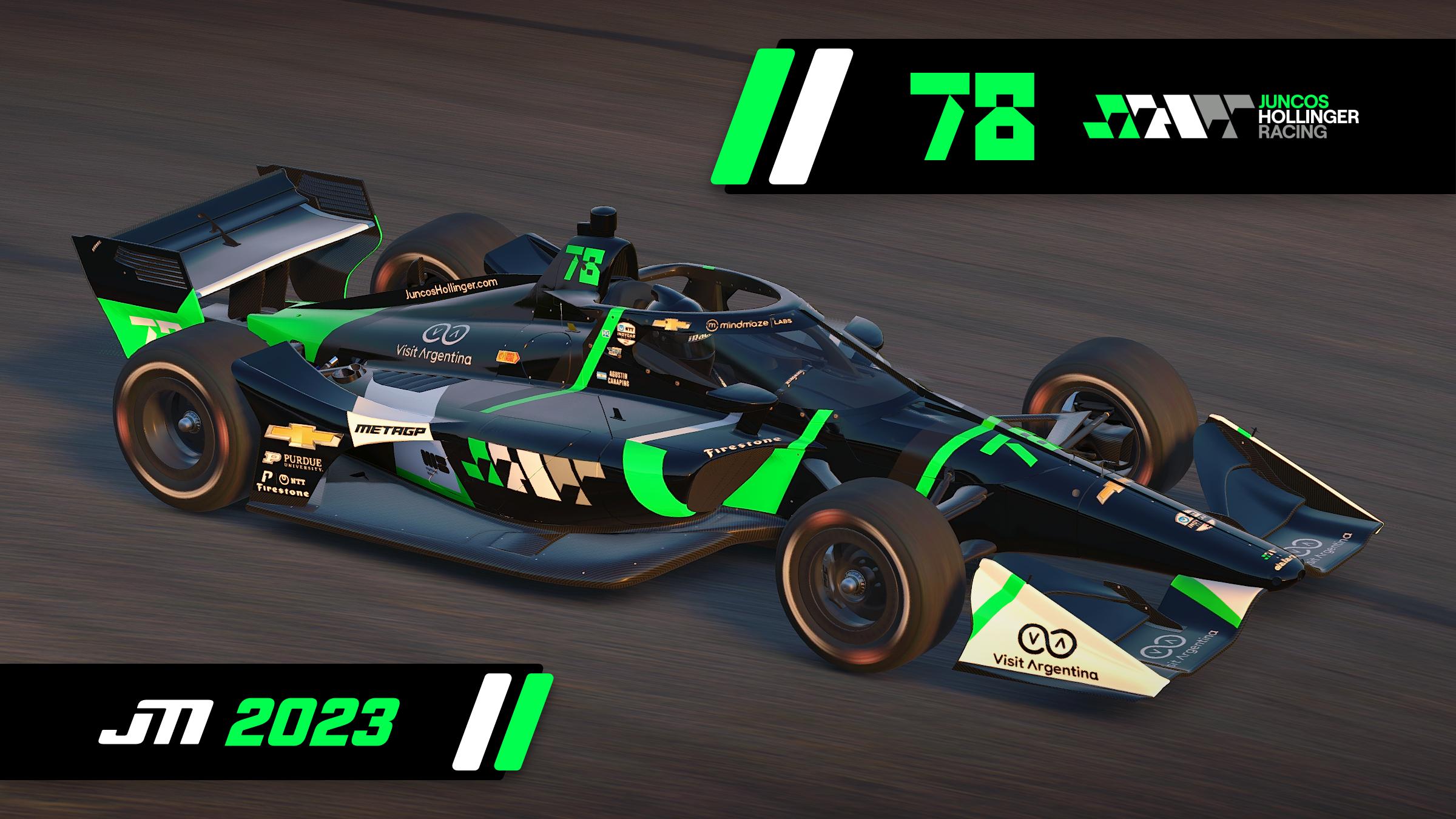 Preview of 2023 Agustin Canapino #78 Juncos Hollinger Racing Dallara IR18 with Custom Number by Jeff McKeand