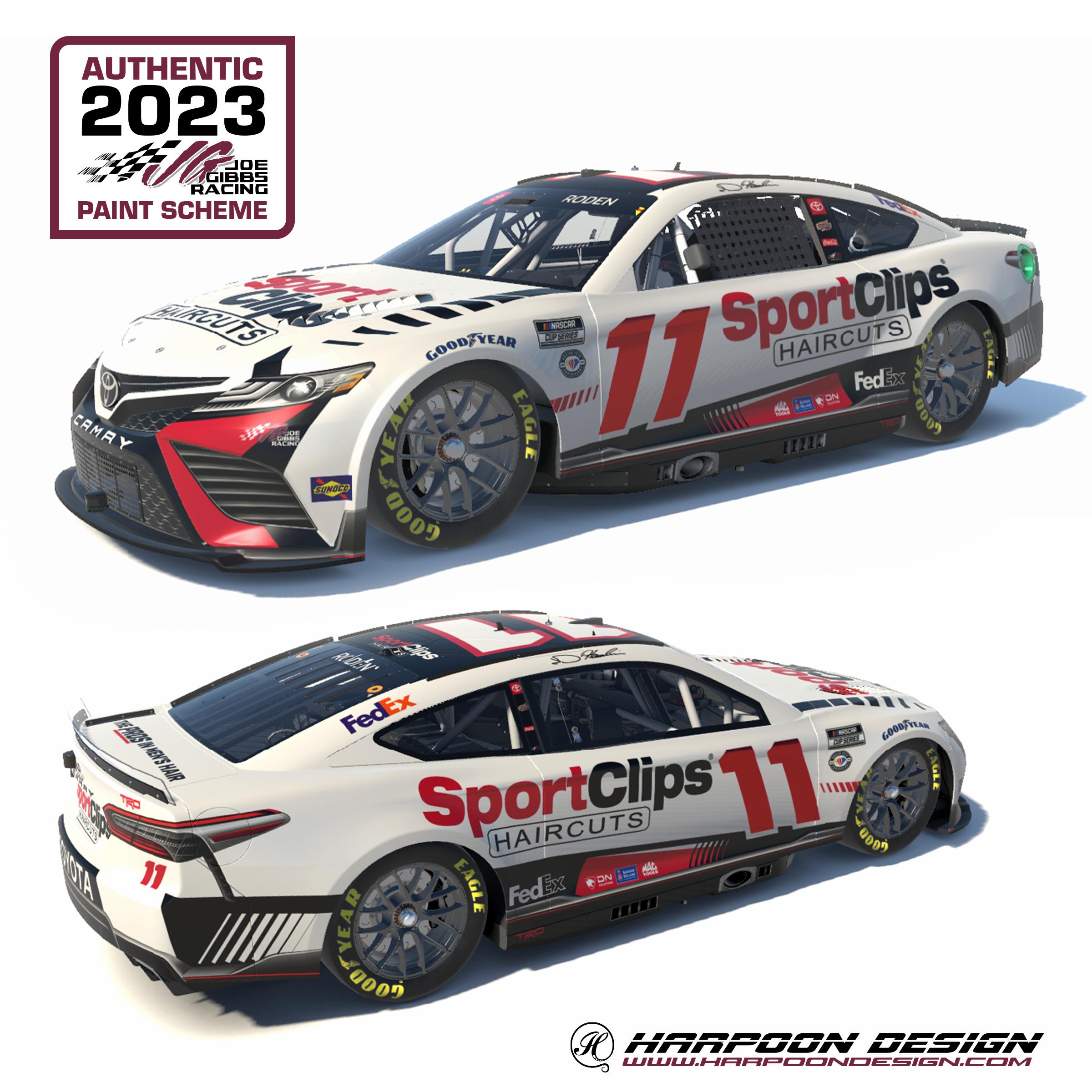 2023 Denny Hamlin Sport Clips Camry by Brantley Roden Trading Paints