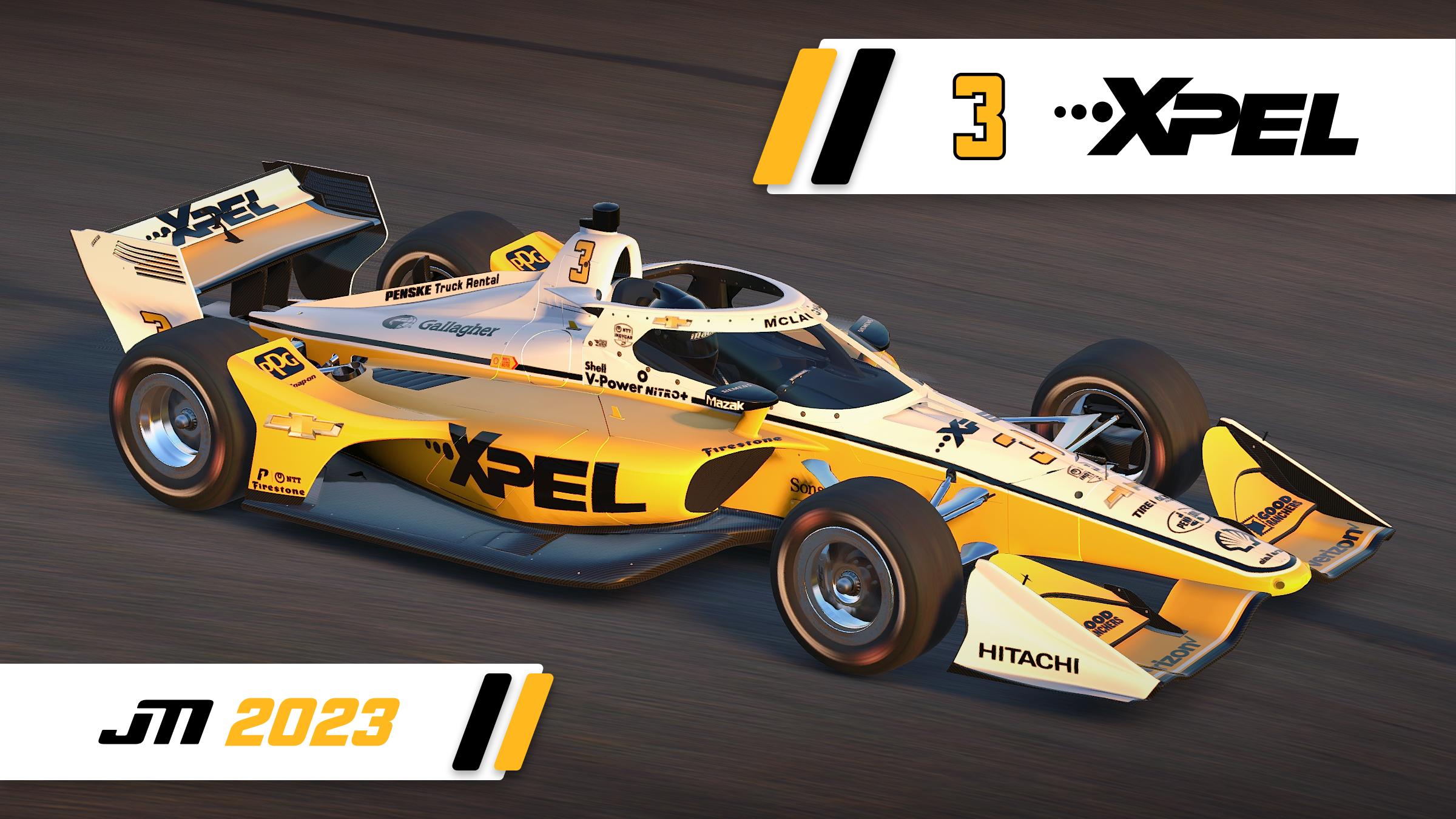 Preview of 2023 Scott McLaughlin #3 XPEL Dallara IR18 with Custom Number by Jeff McKeand